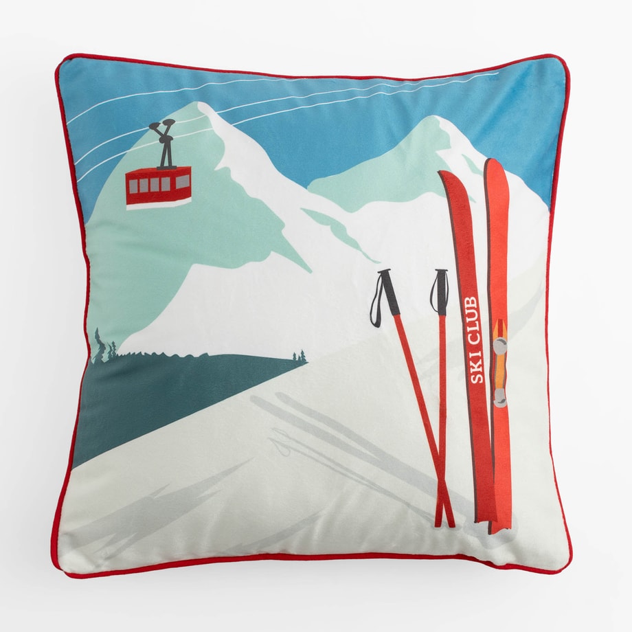 Poszewka zimowa multicolor SKI 45x45 cm - 1