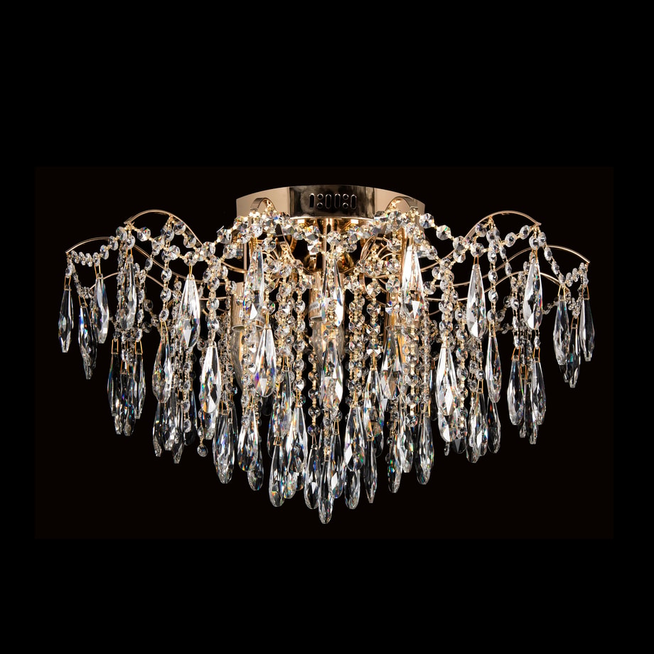 Lampa sufitowa LED glamour złota fi 62 cm z pilotem - 1