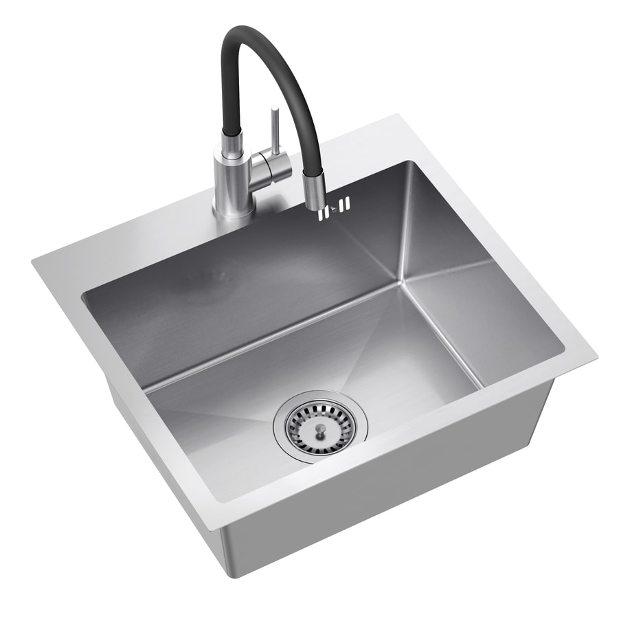Komplet zlewozmywak QUADRON inox AVENIR BOX 50X45 cm z baterią - 1