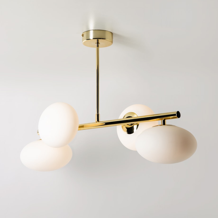 Lampa sufitowa 4 owalne klosze złota MILO 68x30 cm - 3