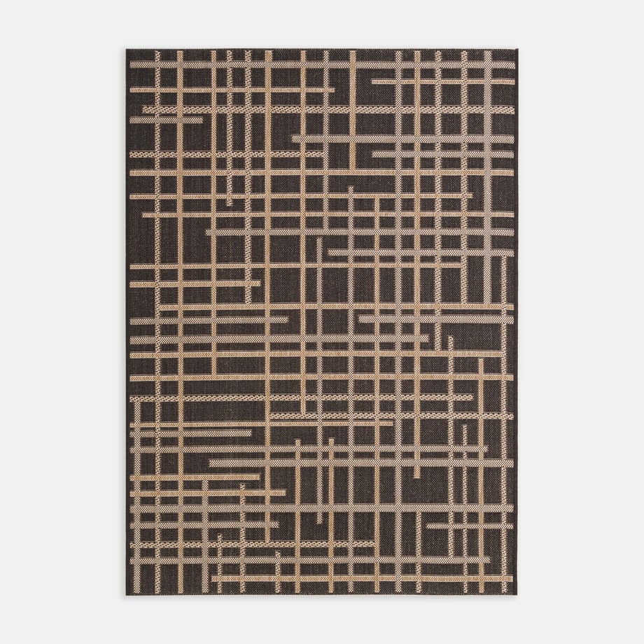 Dywan zewnętrzny geometryczny JUTA brązowy 160x230 cm - 1