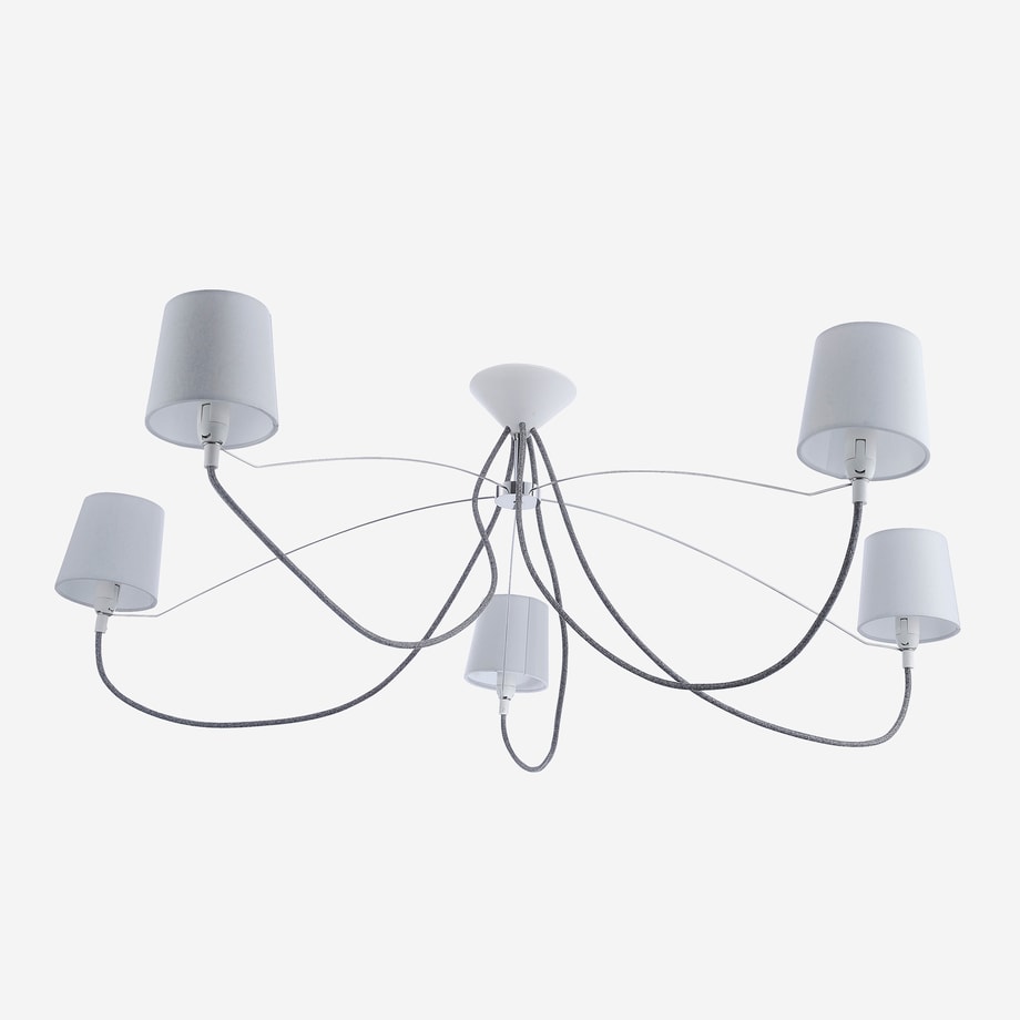 Lampa sufitowa abażur szara SPIDER 5 - 1