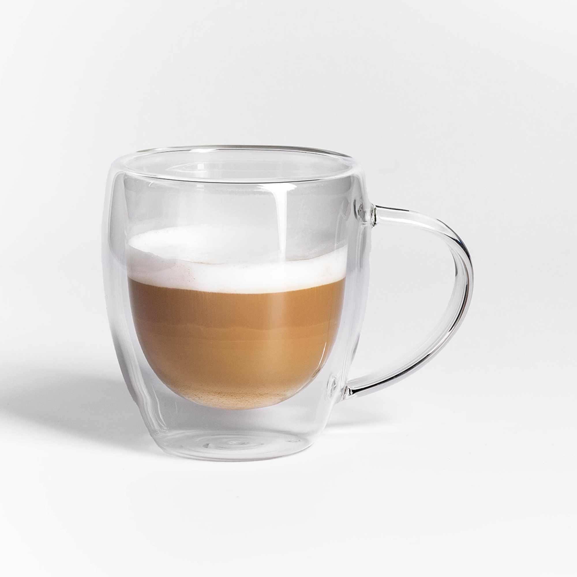 Zestaw 2 szklanek termicznych z podwójną ścianką z uchem 300 ml