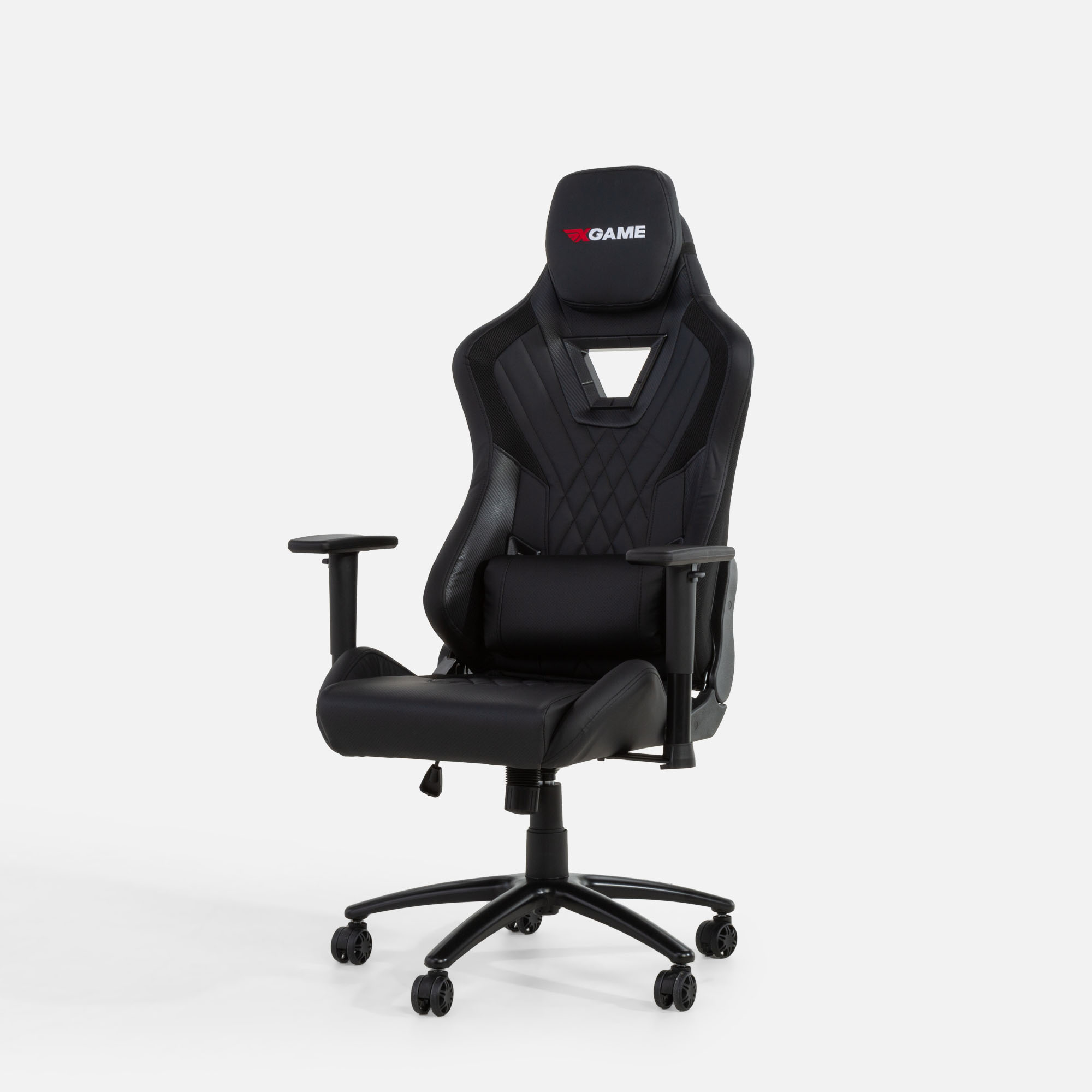 Fotel Gamingowy, Ergonomiczny z Poduszką Lędźwiową i Zagłówkiem, Czarny Mewino
