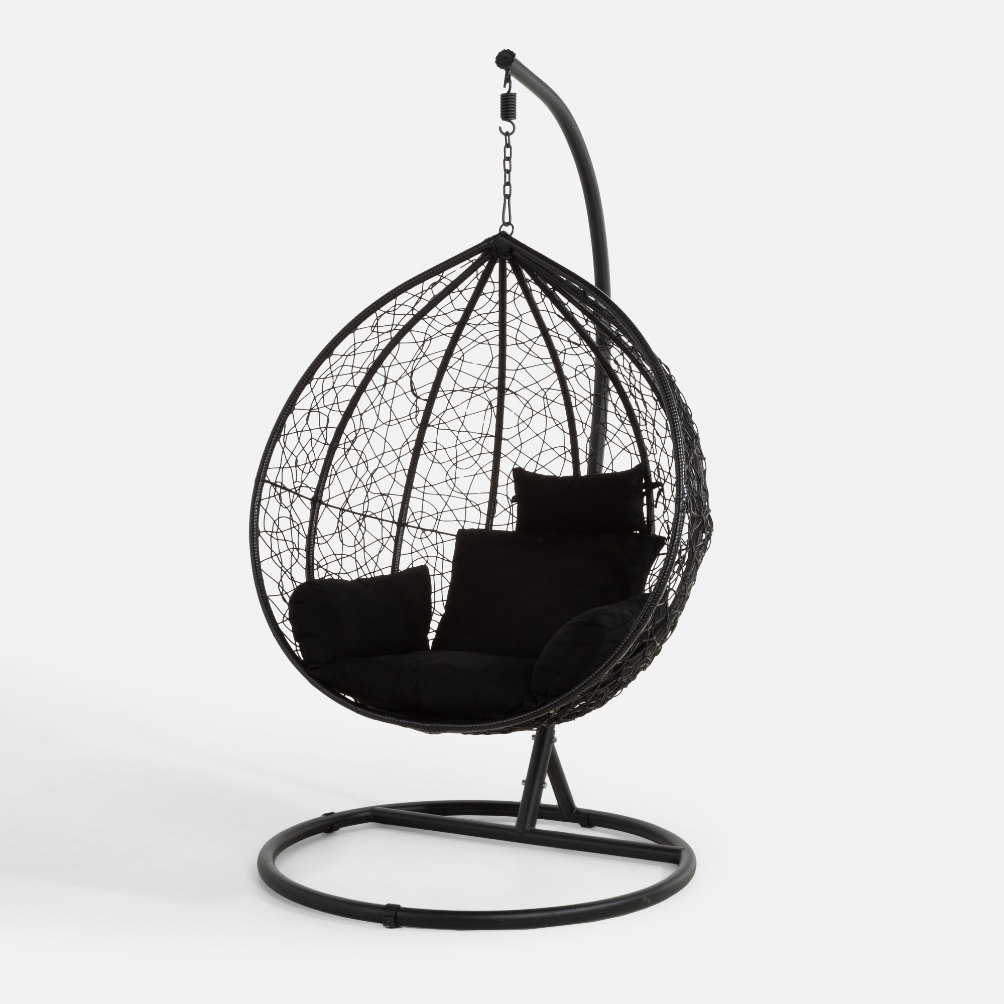 Fotel wiszący WIERI z czarnym siedziskiem