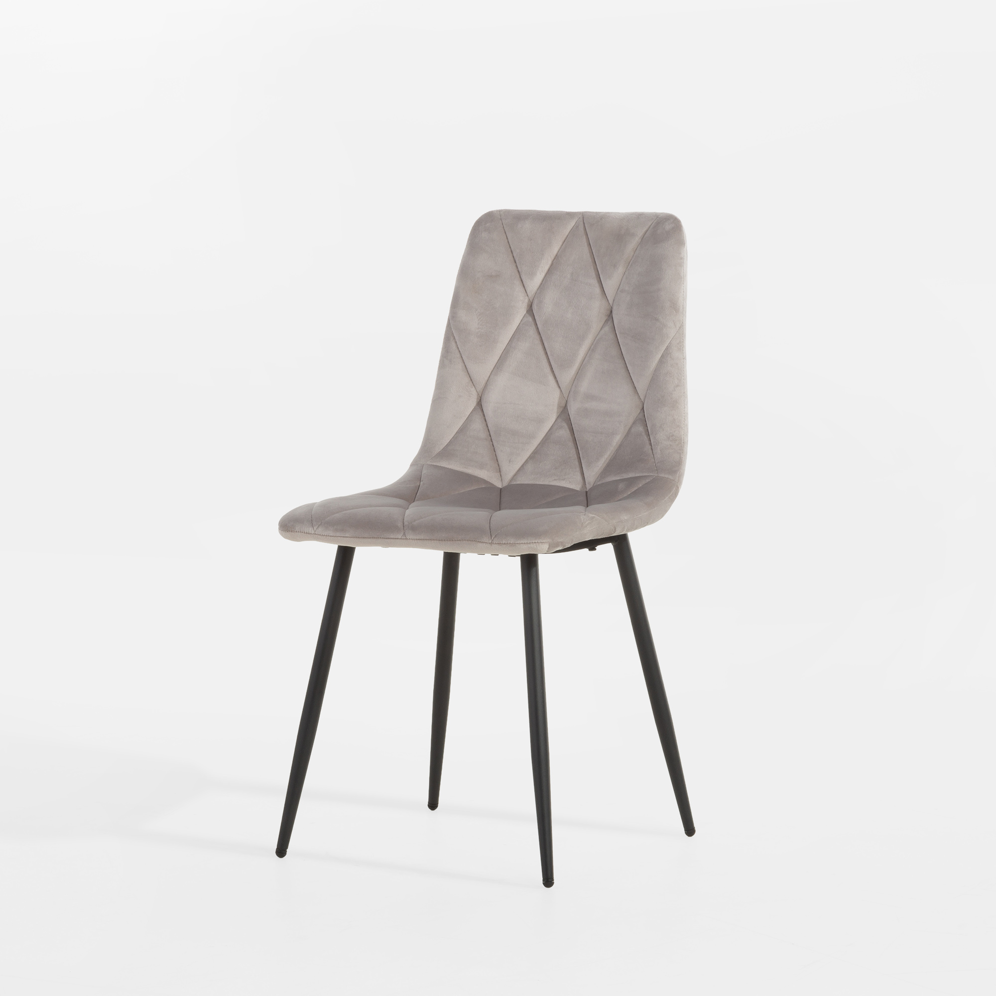 Krzesło do jadalni welurowe ABIA szare