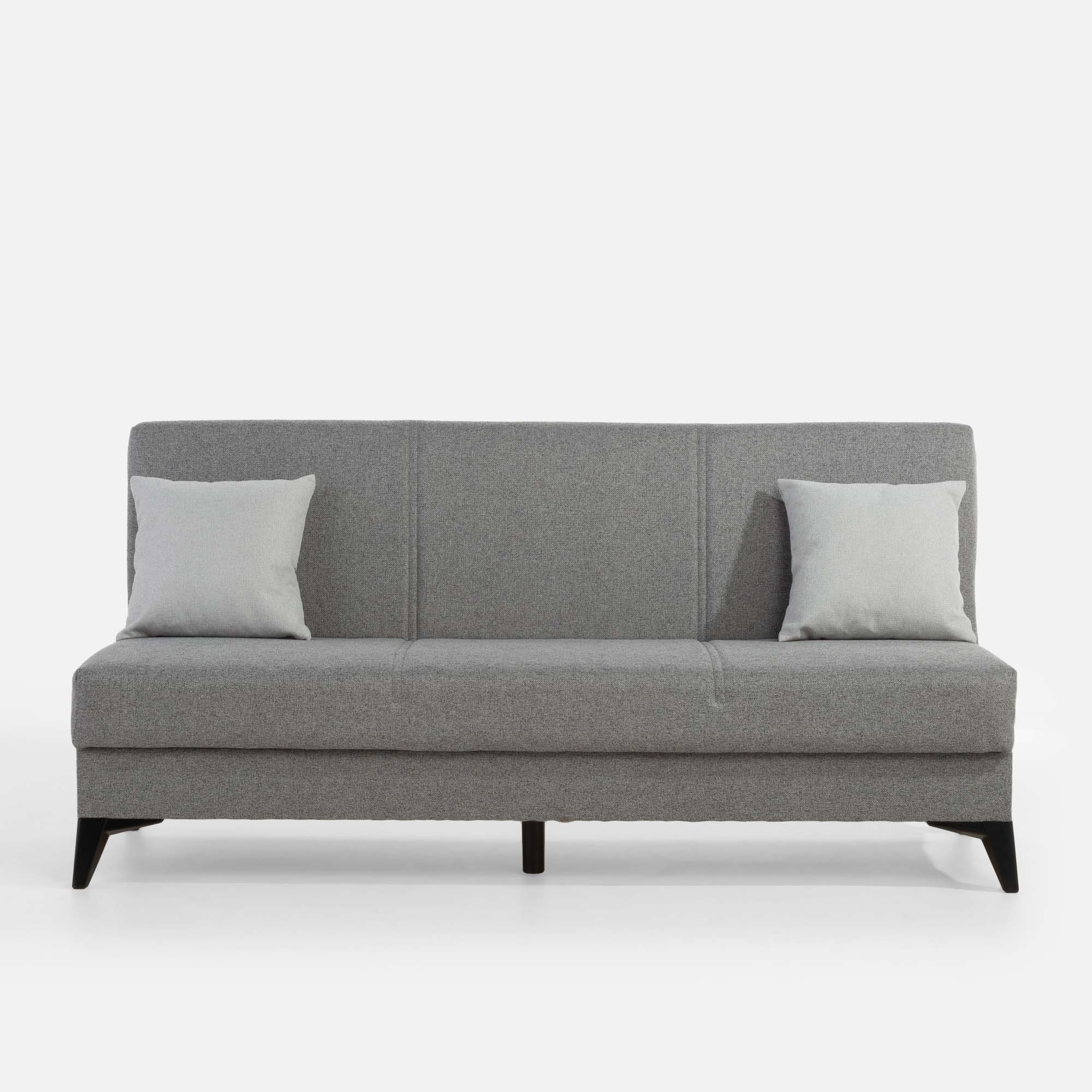 Wersalka rozkładana z poduszkami szara PORTA