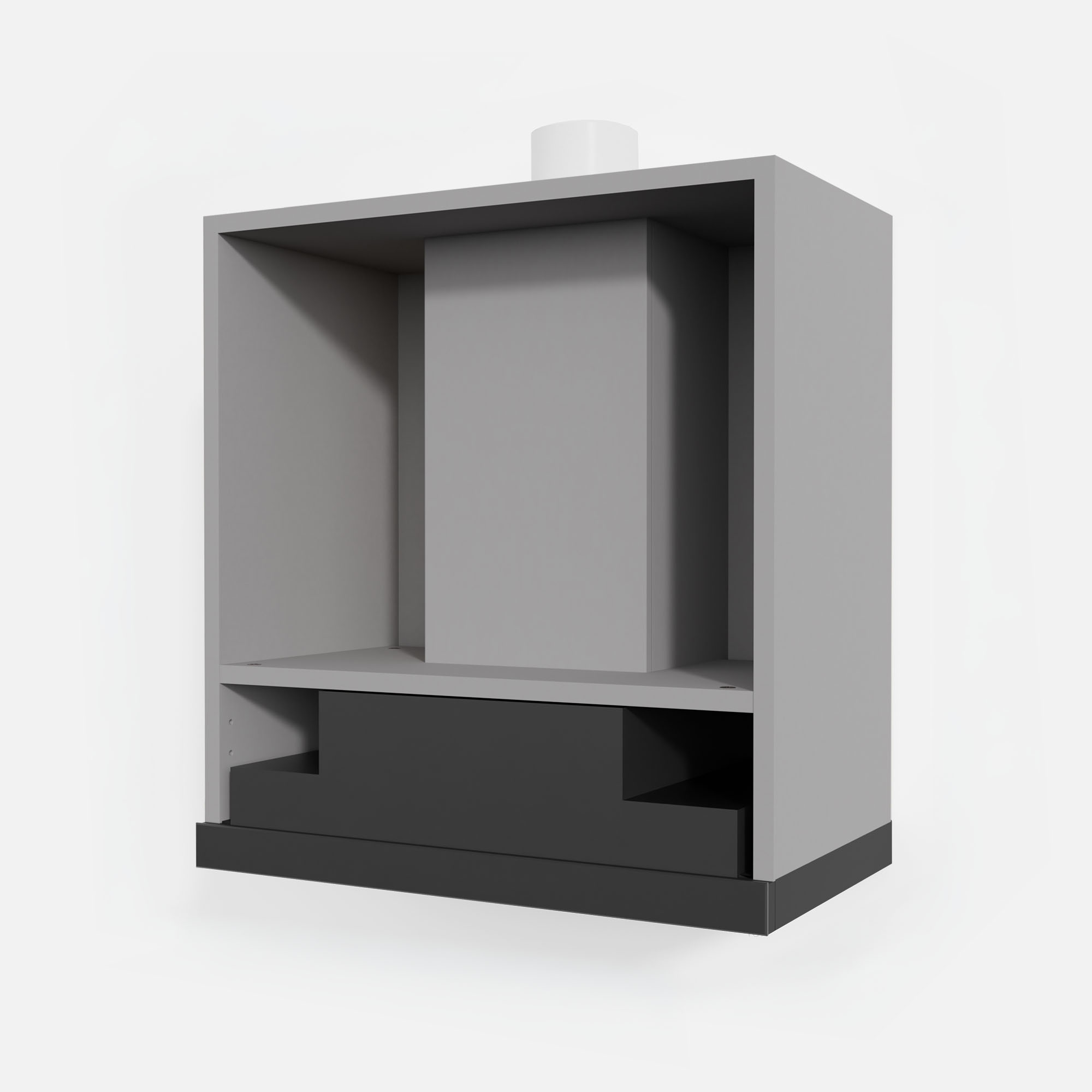 Korpus Qubik 60x60 Grafit z Okapem Czarnym Okpzh17ef