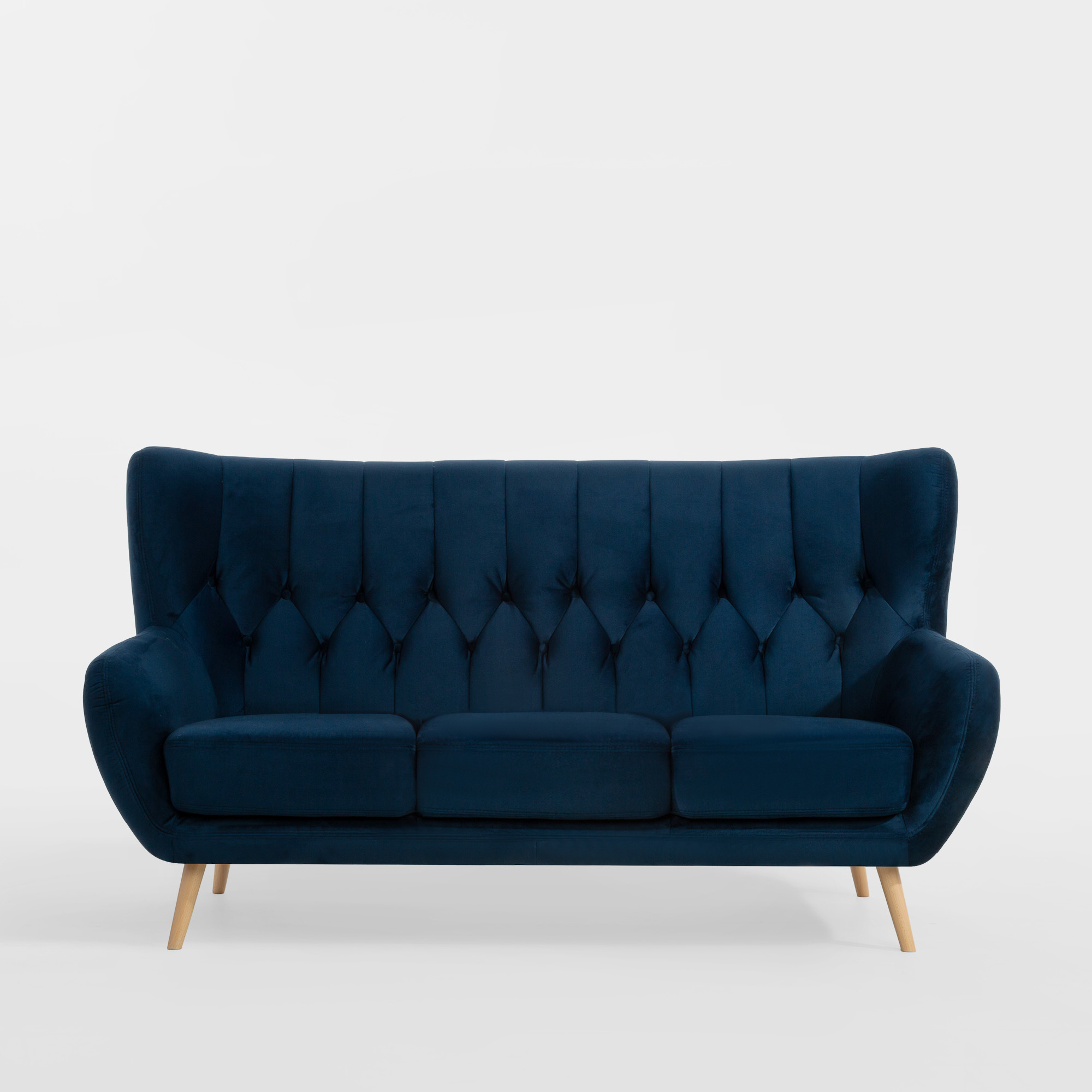 Sofa Uszak 3-osobowa Ciemnoniebieska Kelso