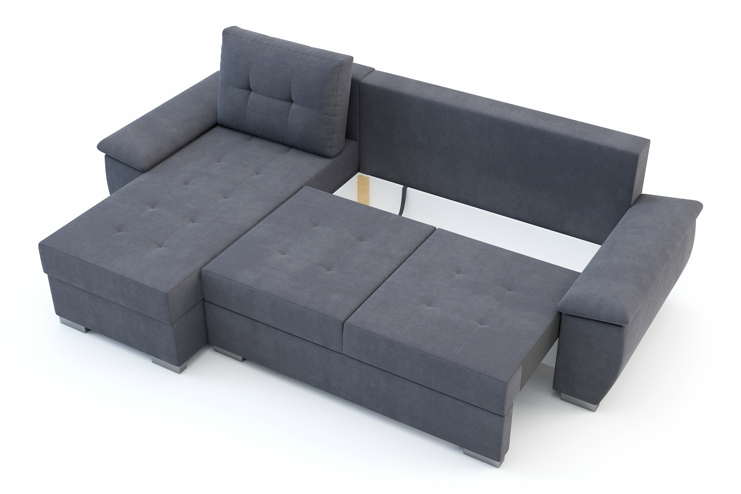 Narożnik rozkładany z regulowanym podłokietnikiem antracyt