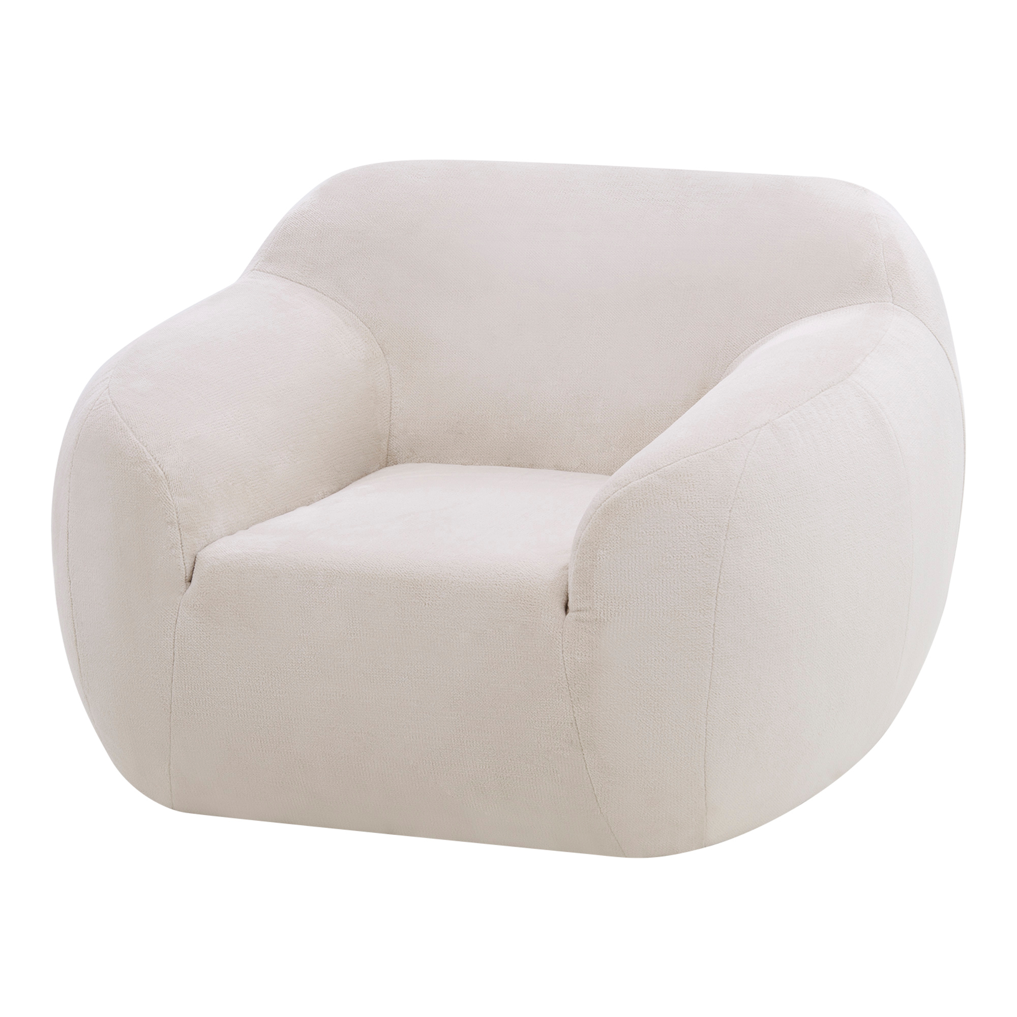 Fotel Obły Kremowy Mela