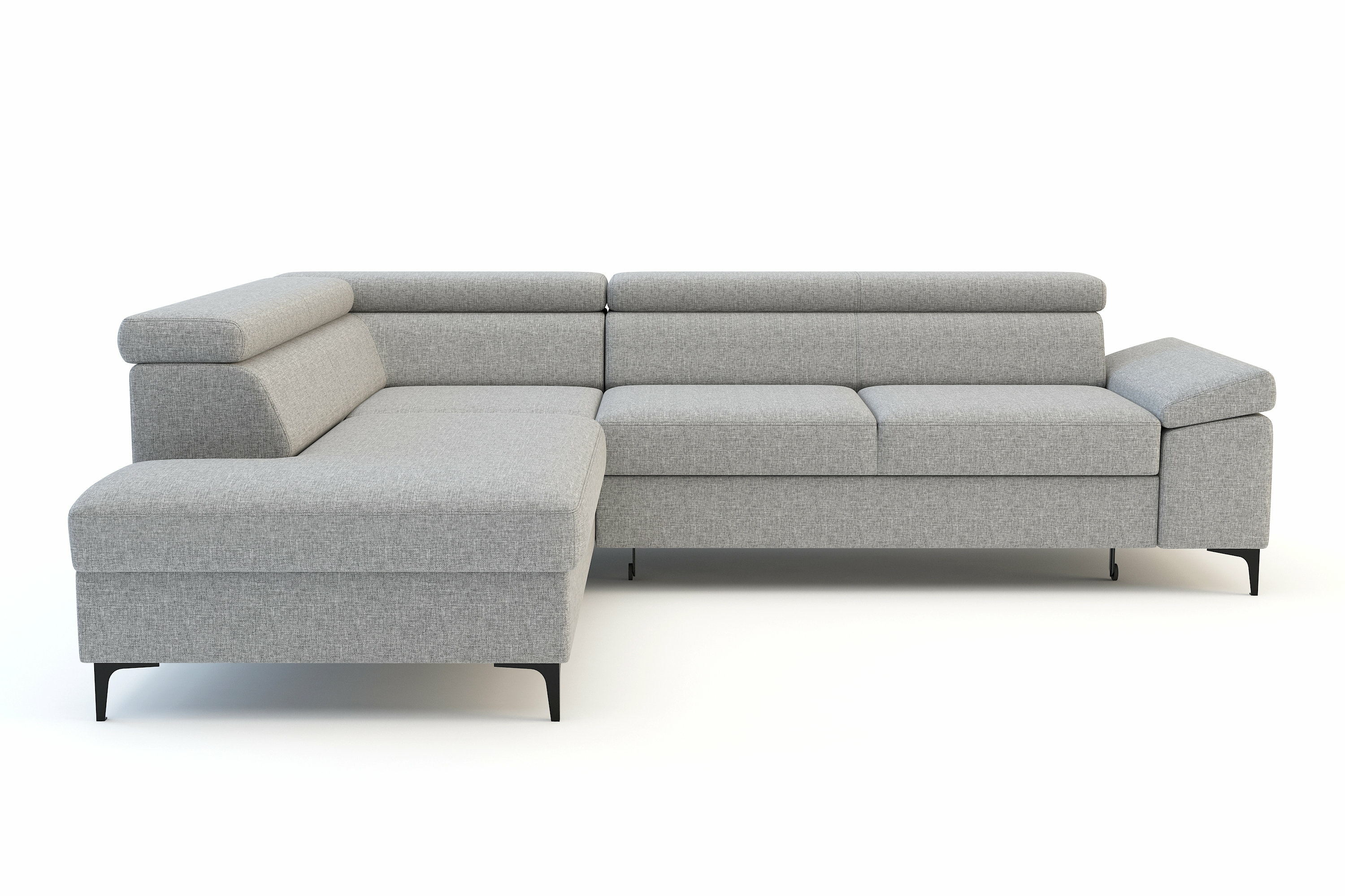 Narożnik Rozkładany Jasnoszary Lonigo Prawy