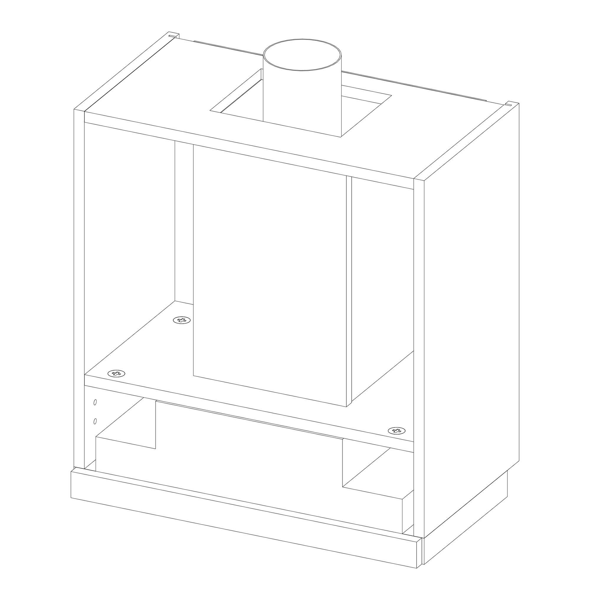 Korpus Qubik 60x60 Grafit z Okapem Czarnym Okpzh17ef