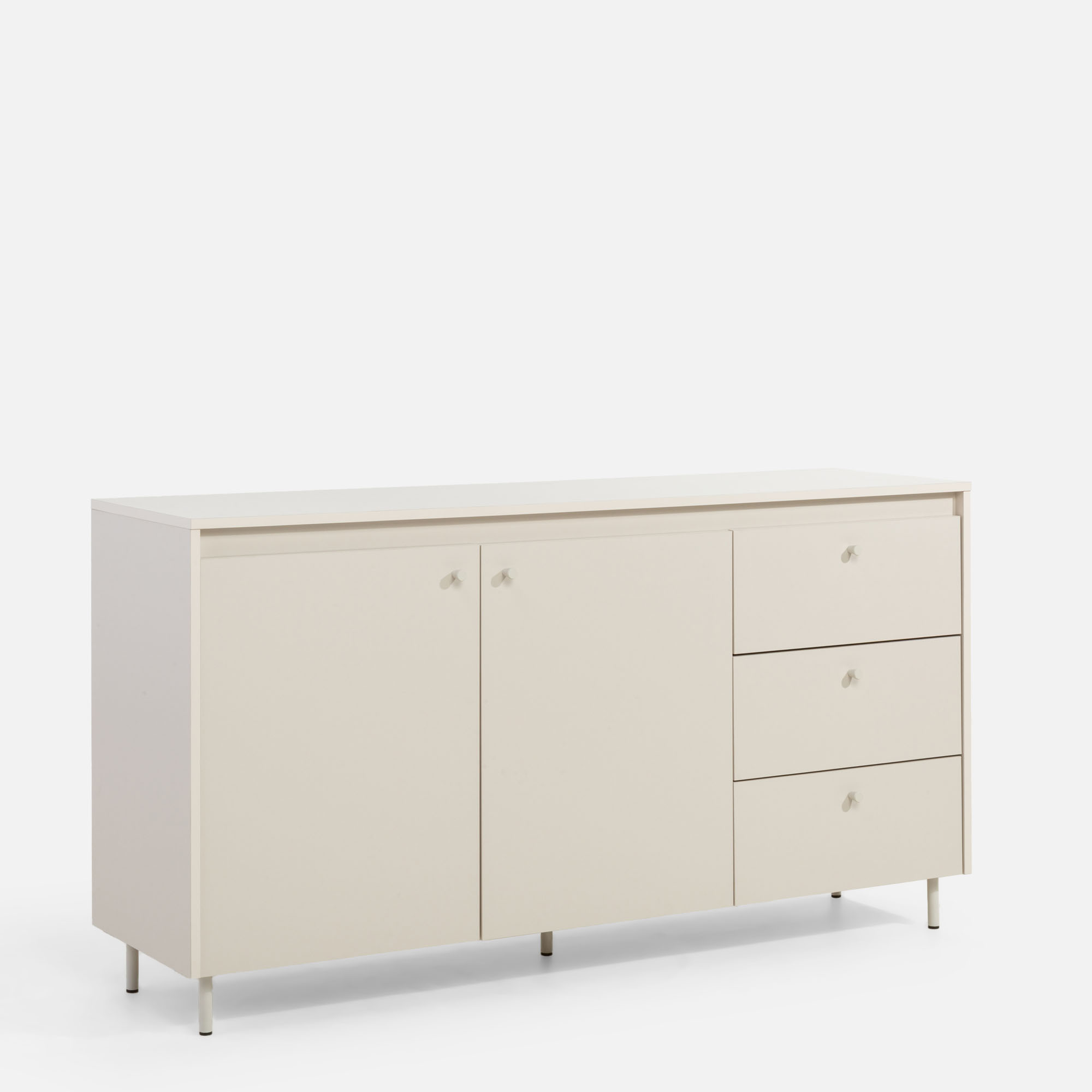 tomomo Komoda z 3 szufladami na metalowych nóżkach TORINO kaszmir - Agata