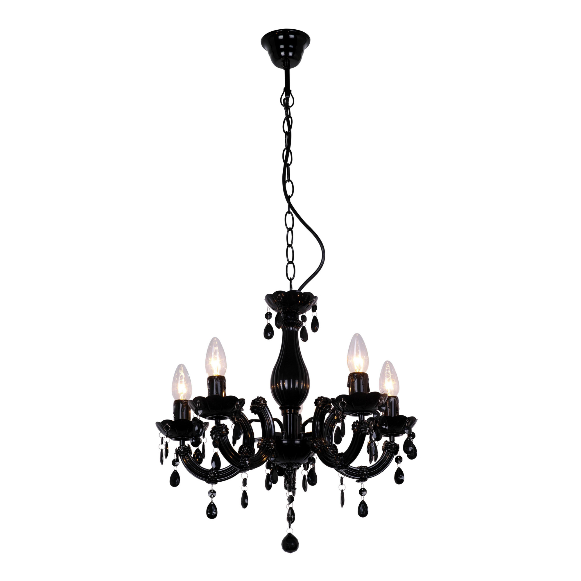 Żyrandol Retro Czarny Magnolia