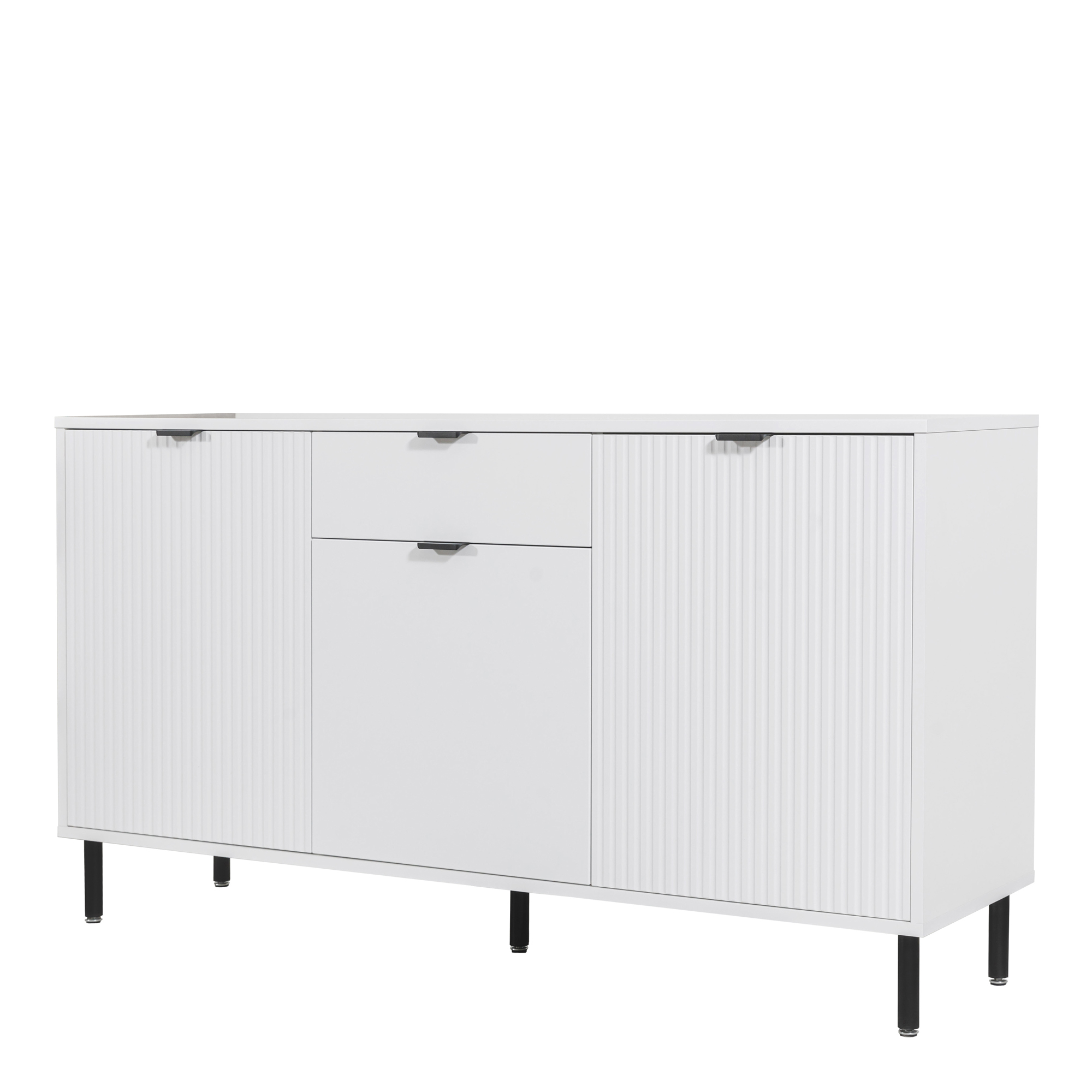 Komoda Ryflowana Biała Wave