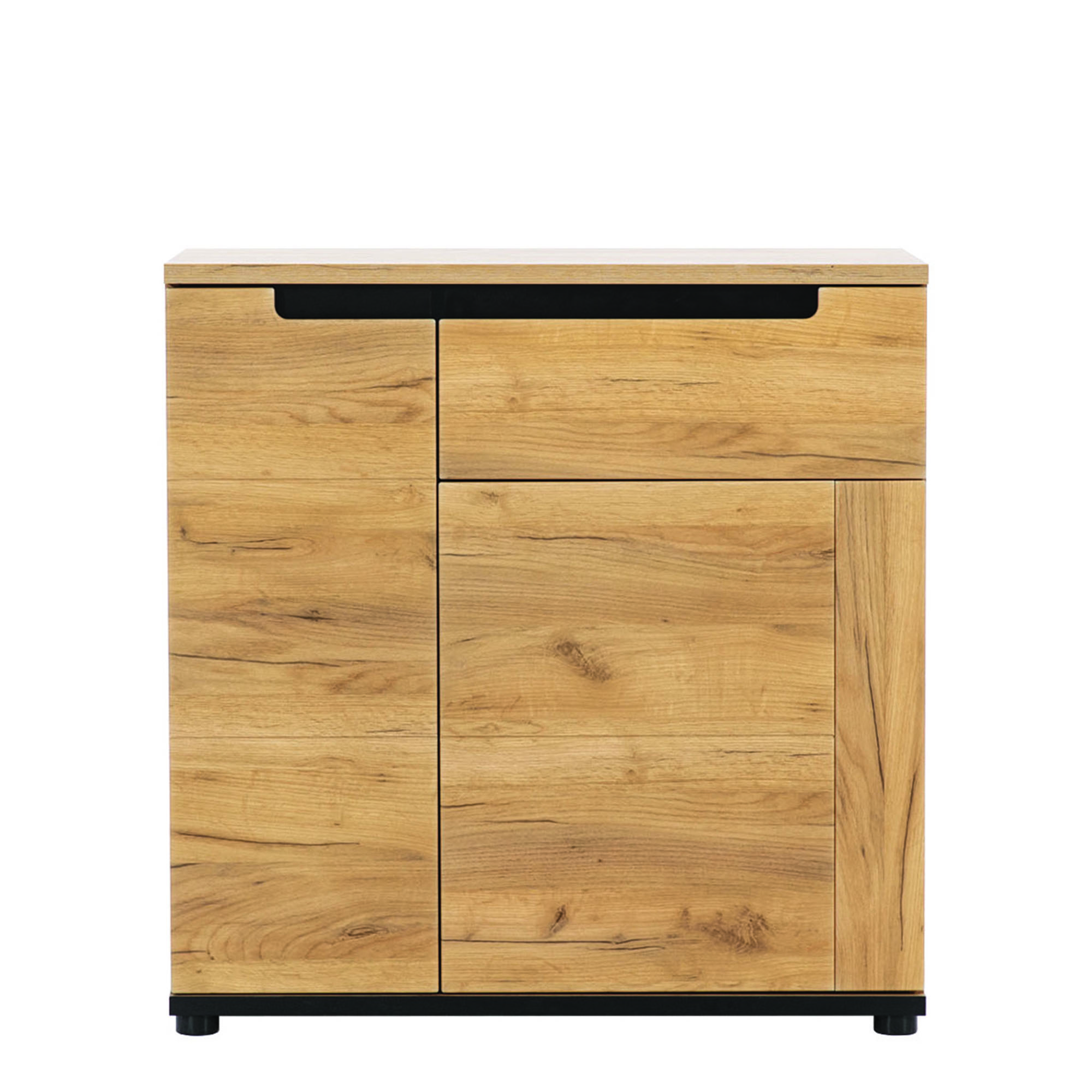 Komoda 2-drzwiowa z Szufladą Dąb Craft Złoty Prisco