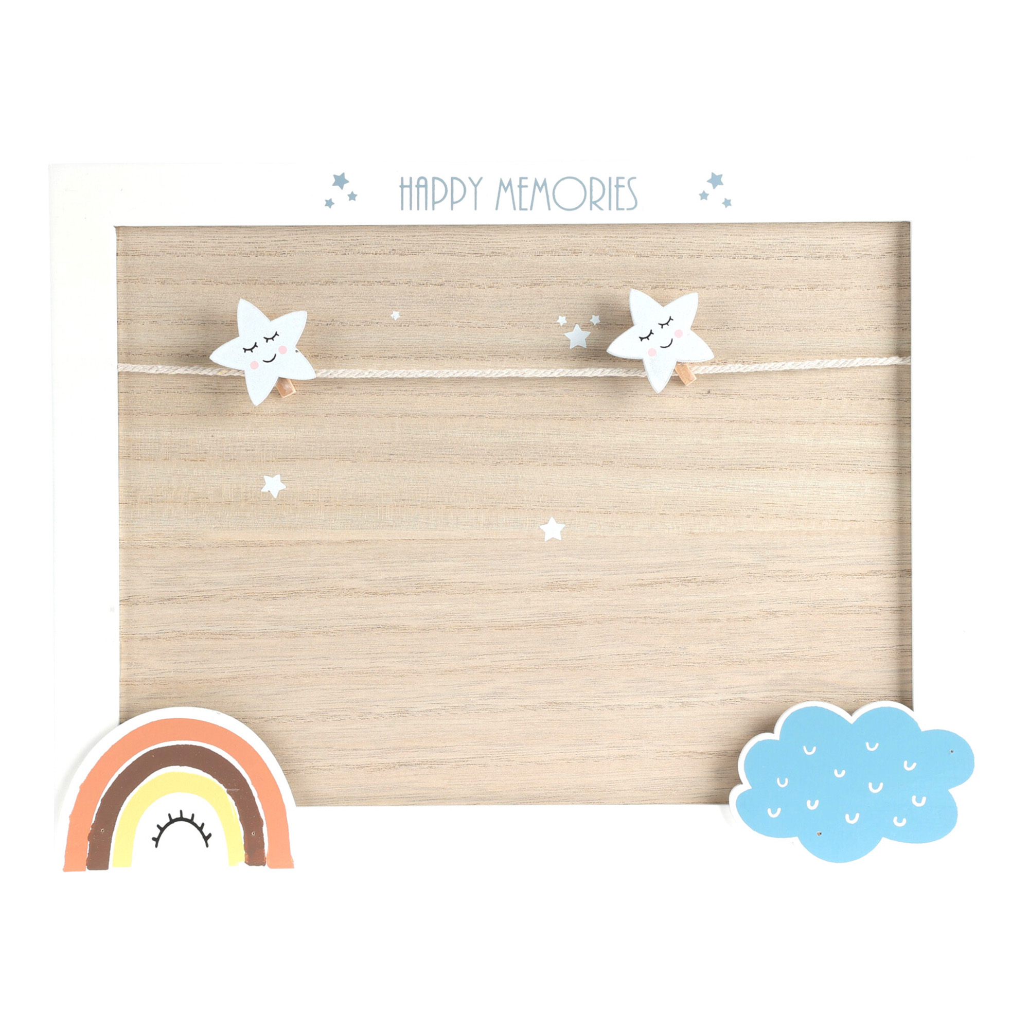 Tablica Drewniana z Klamerkami Memoboard Chmurka 23x30 cm