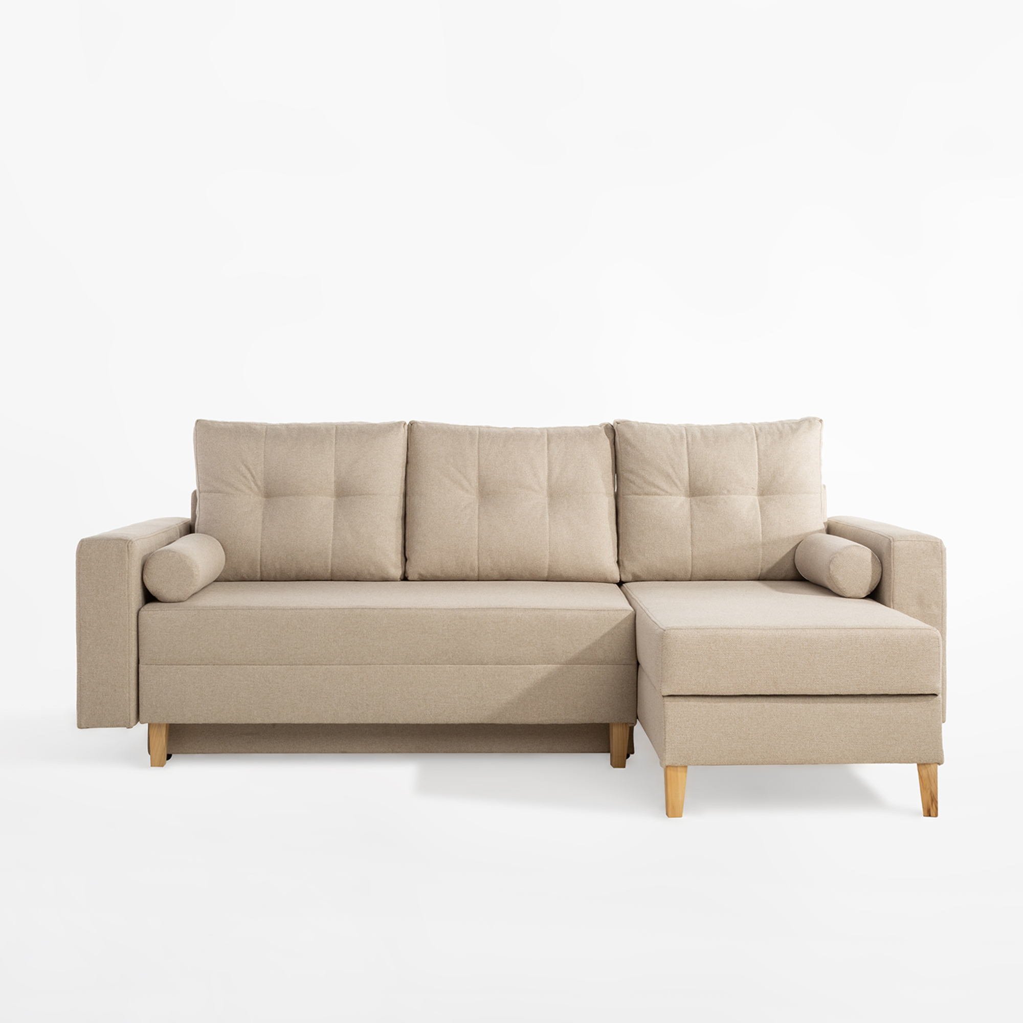 Narożnik z 2 pojemnikami beżowy SUZI