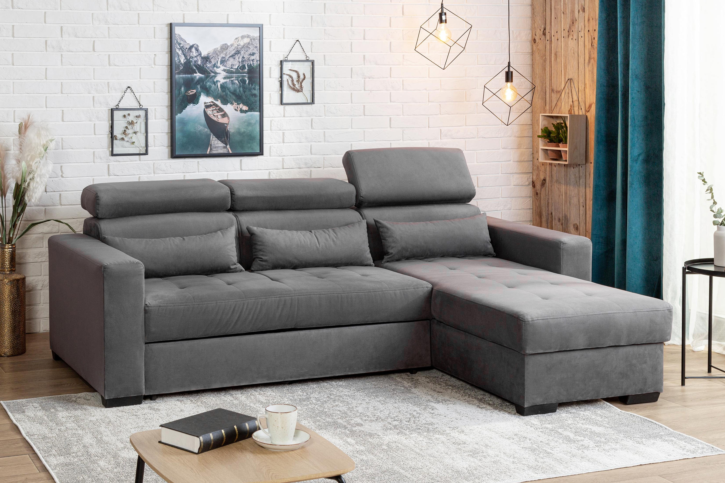 Rozkładany narożnik z regulowanymi zagłówkami MONSON