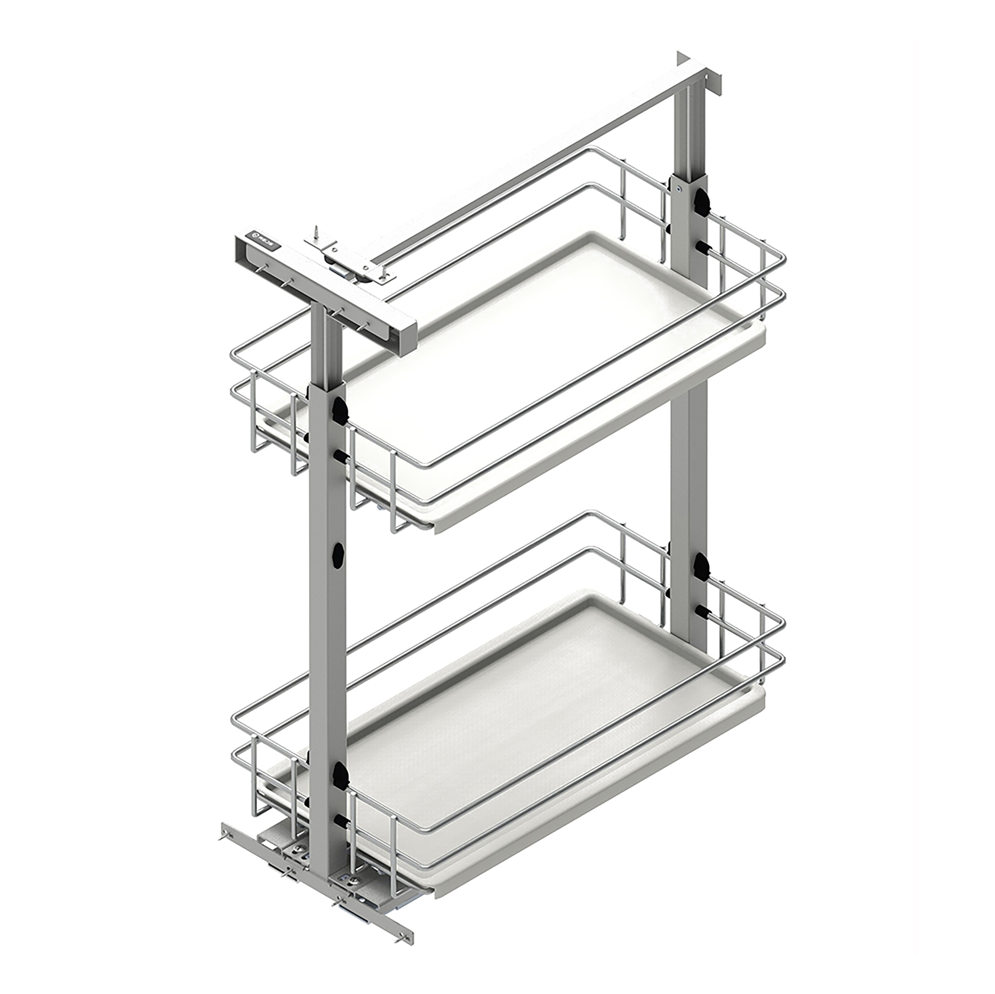 Cargo Podblatowe do Szafki 30 cm, Front Wysuwny, Srebrno-białe