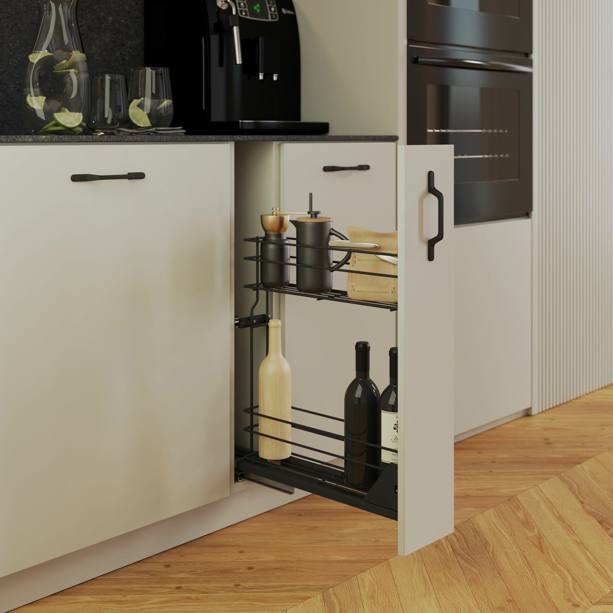 Kosz dolny cargo mini do kuchni metal grafit 15/2 (10/MZMF) INSIDE