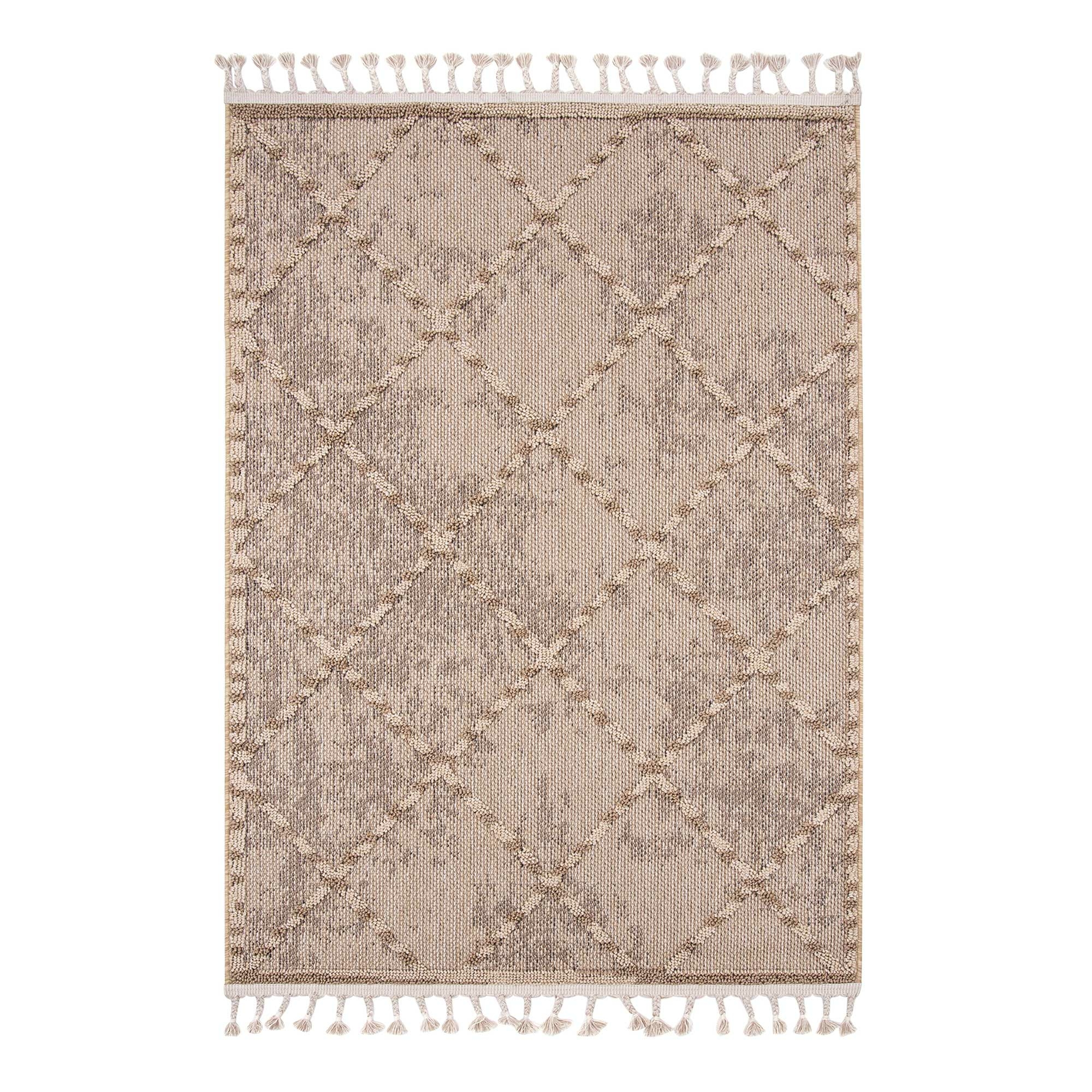 Dywan Zewnętrzny Beżowe Romby Boucle 160x230 cm