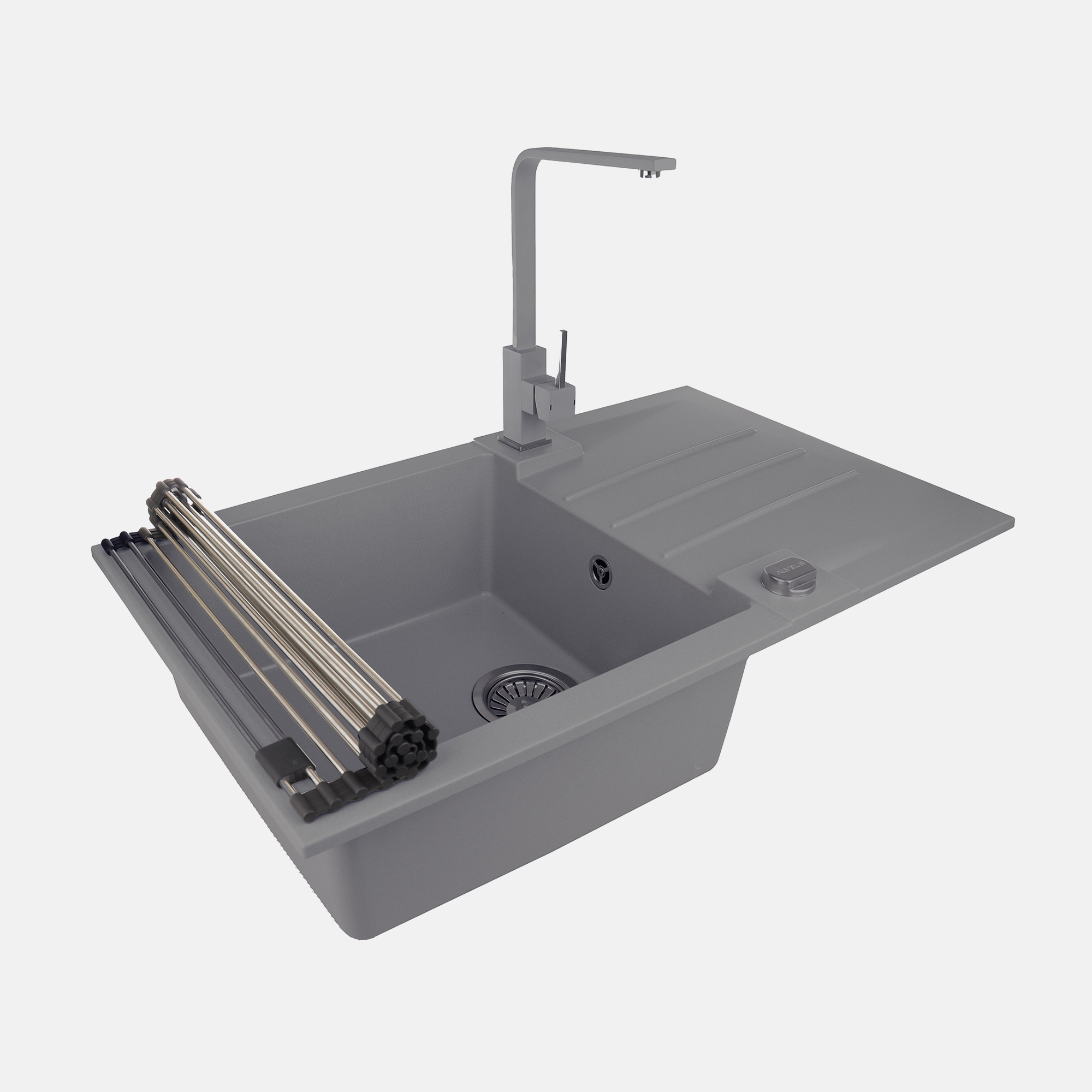 Komplet - Zlewozmywak Canto 130 z Baterią Galla i Matą Allround Beton