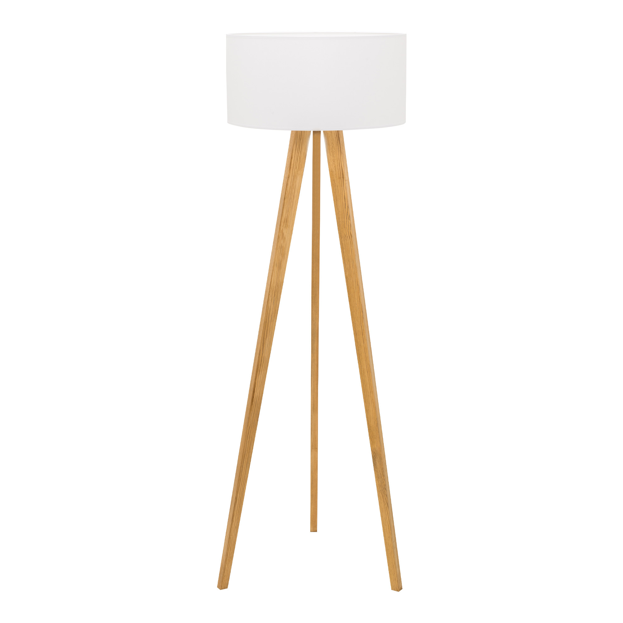 Lampa na Drewnianym Trójnogu Abażur Biały Lotta