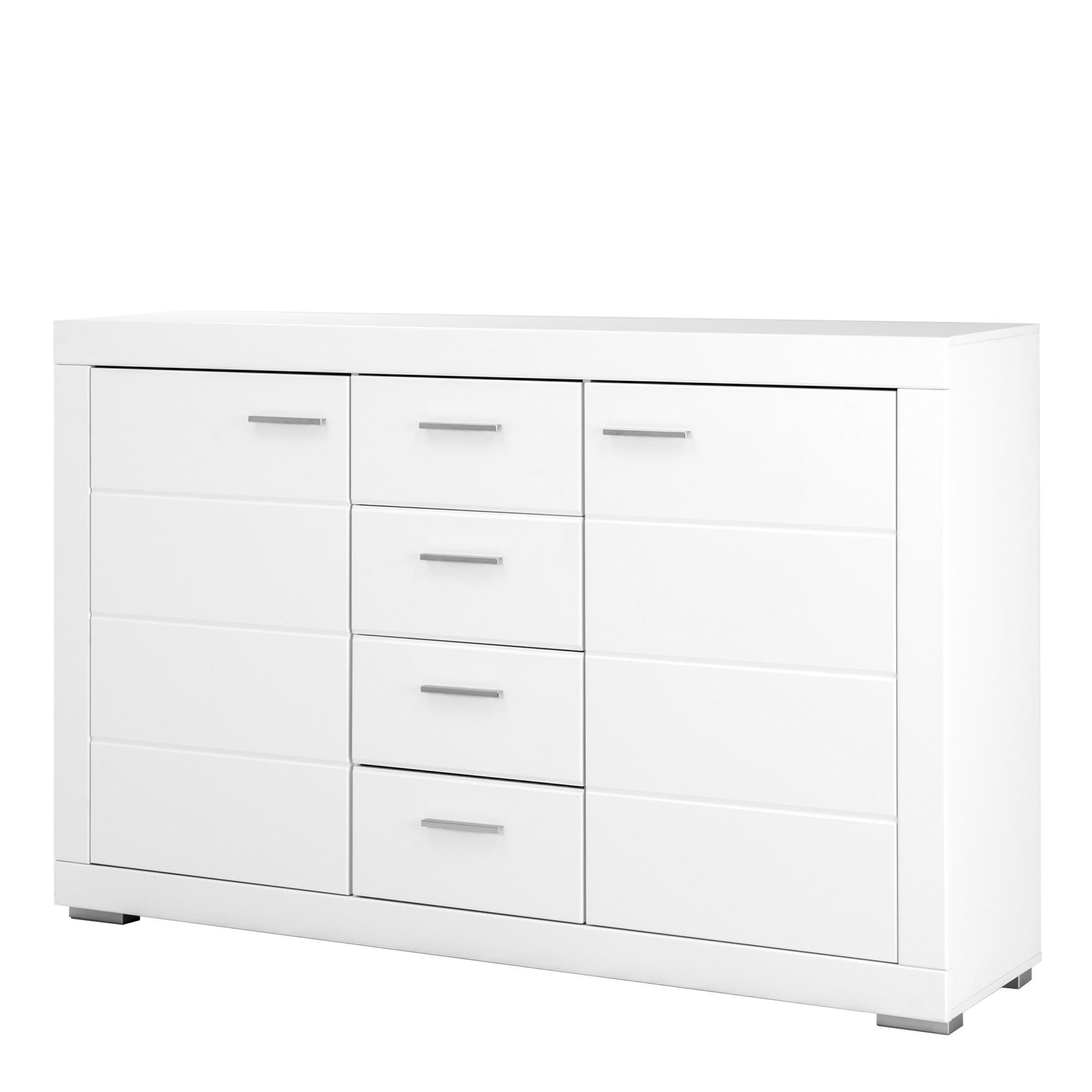 Komoda Biała z Szufladami i Półkami Snow