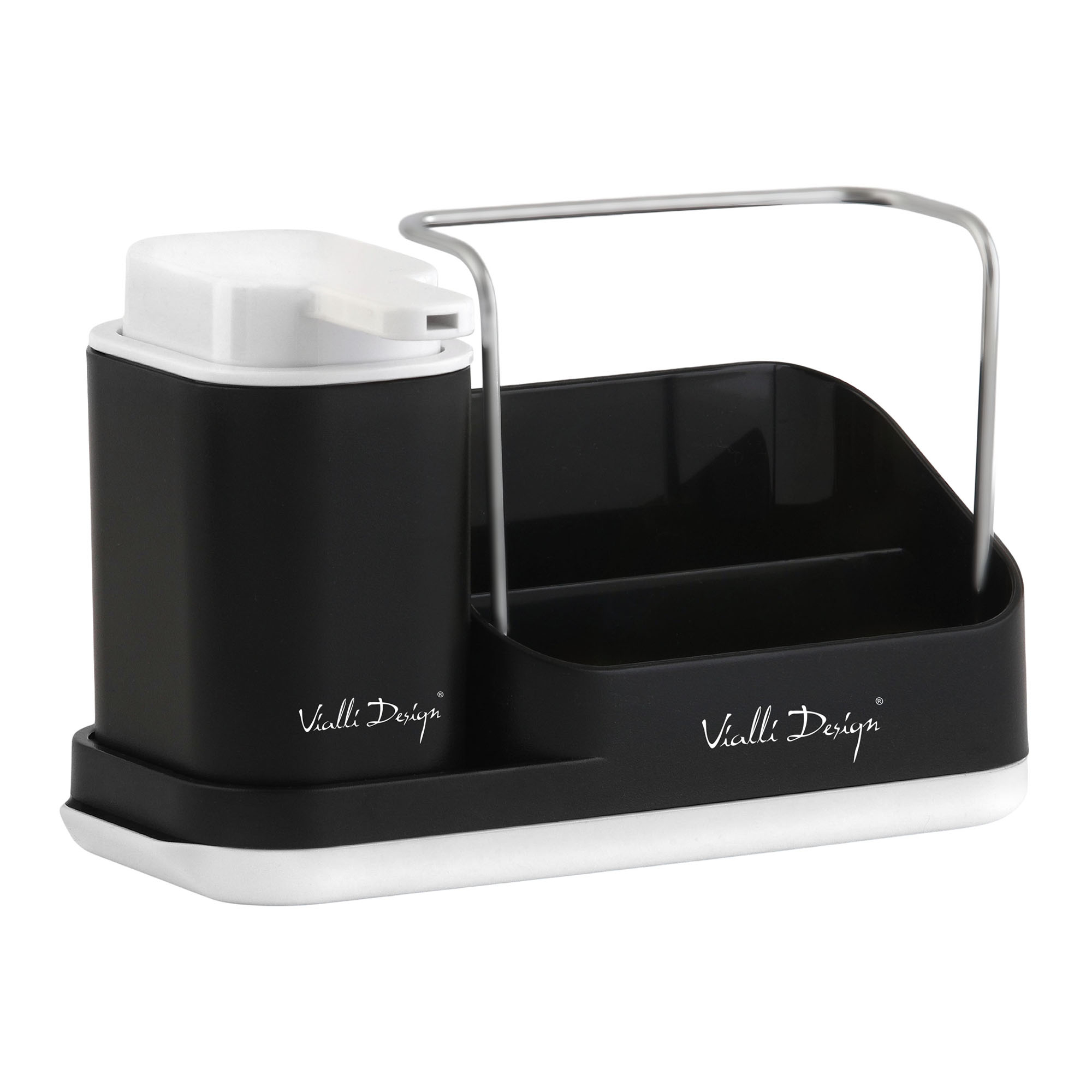 Organizer kuchenny z dozownikiem czarny LIVIO DUO