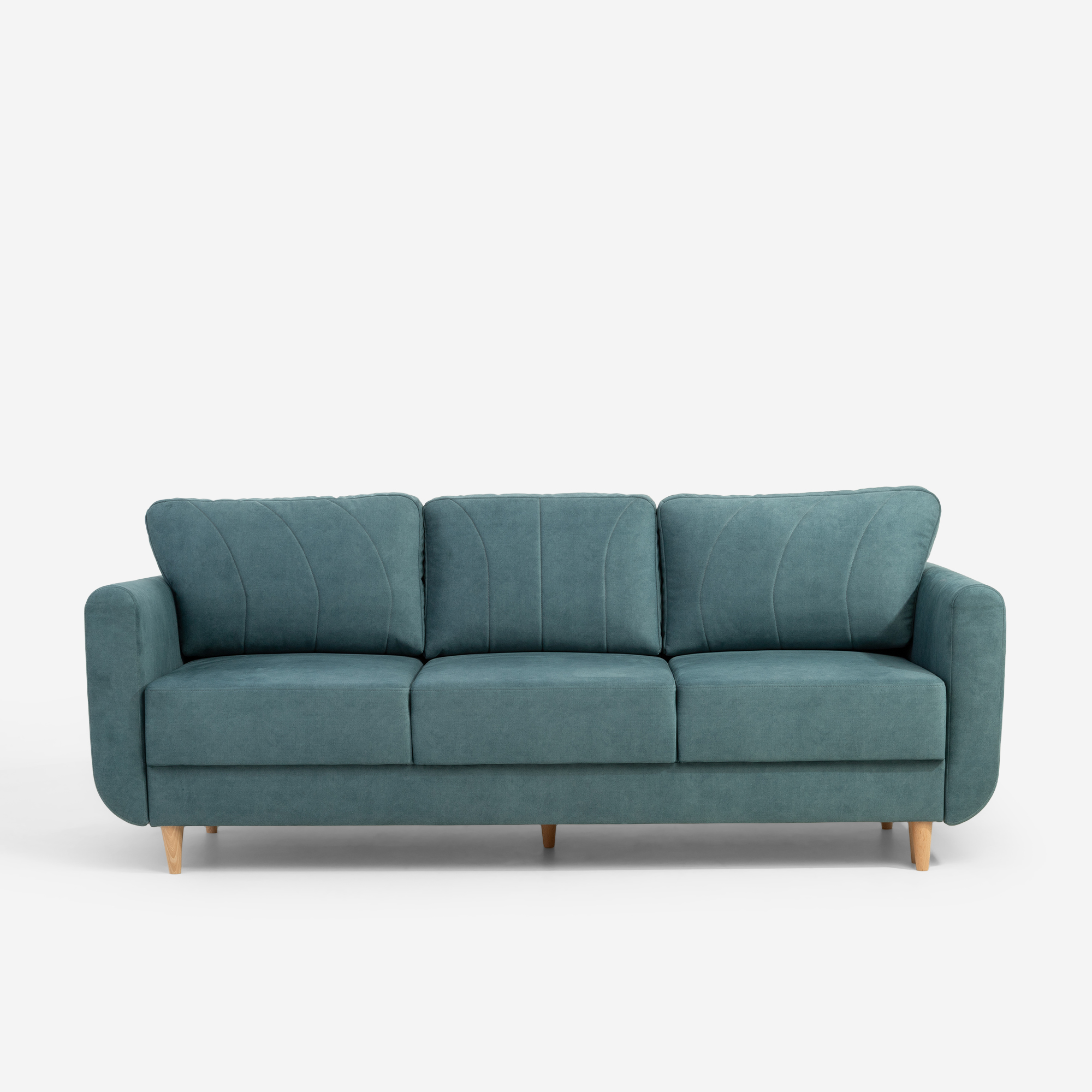 Sofa 3-osobowa rozkładana szaroniebieska LORA