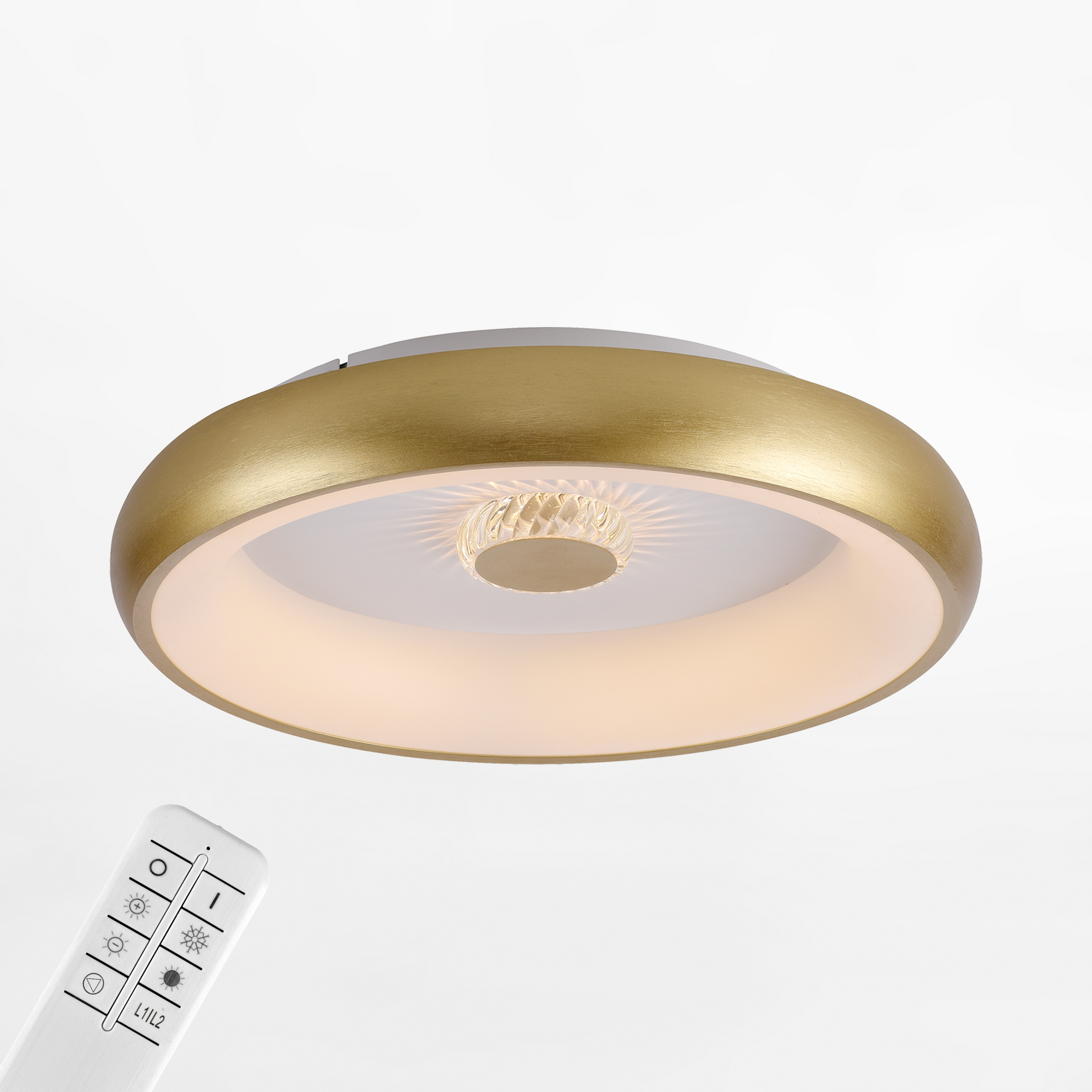 Plafon Led 29w Złoty Vertigo z Pilotem fi 46,5 cm