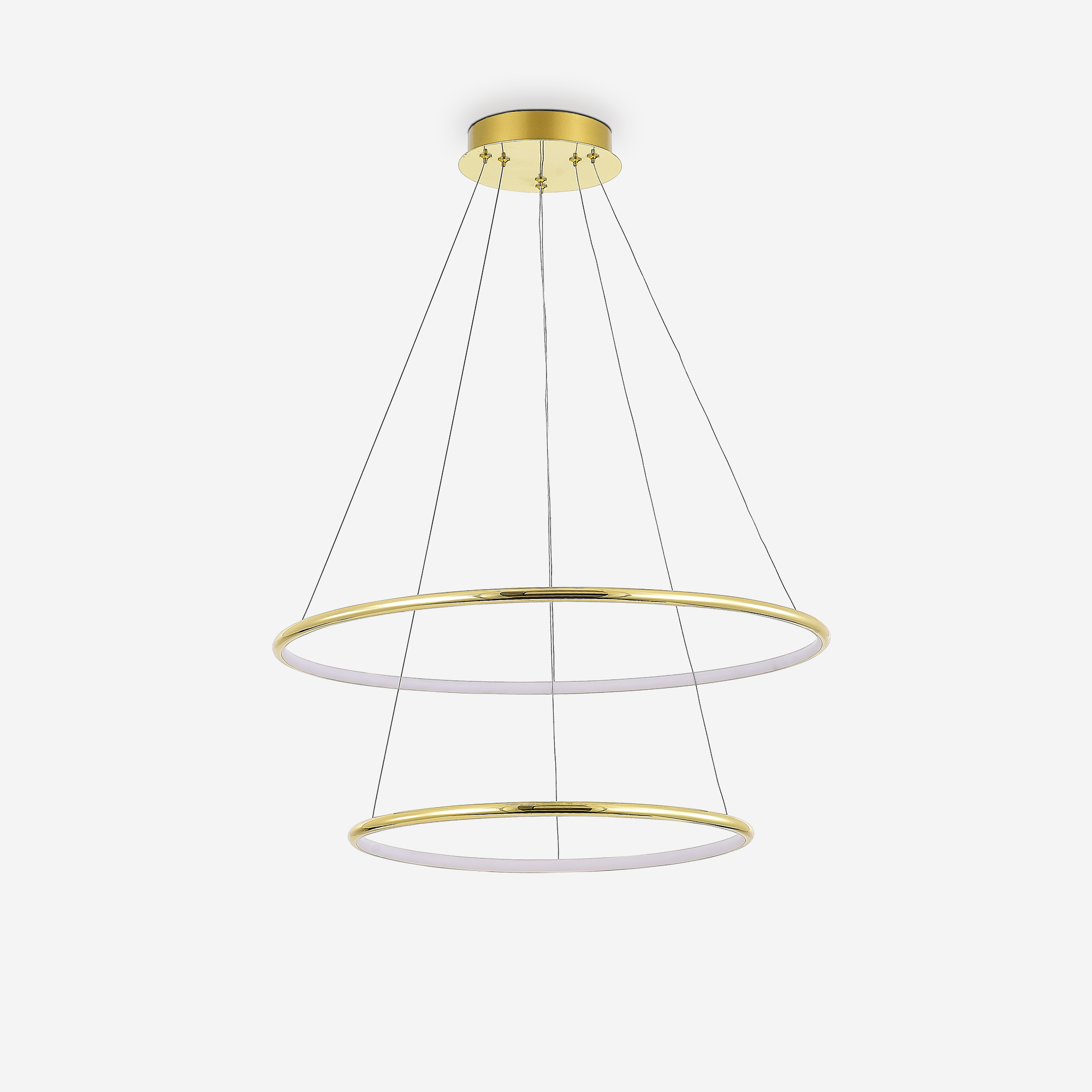 Lampa wisząca LED 2 pierścienie złota MARSEILLE