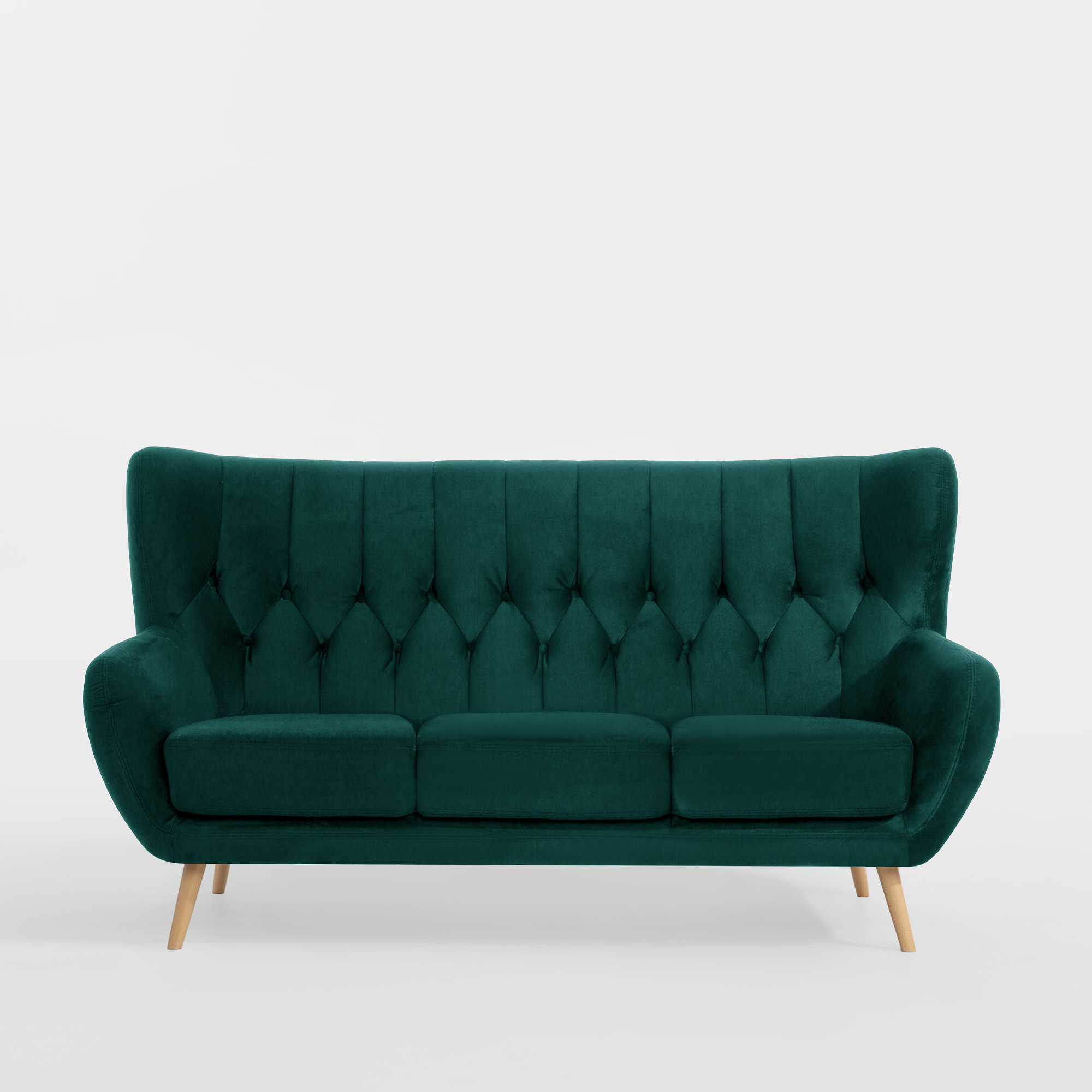 Sofa 3-osobowa ciemnozielona KELSO