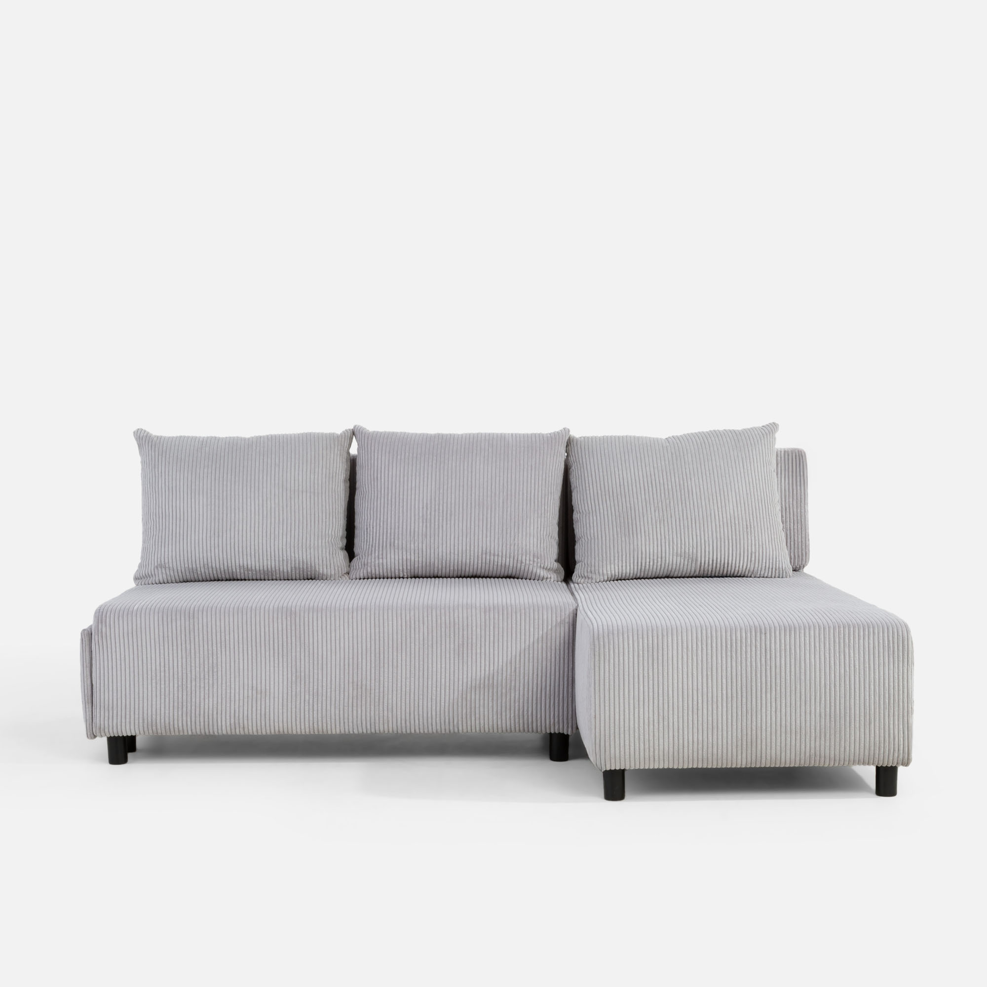 Narożnik sztruksowy rozkładany jasnoszary HONEY