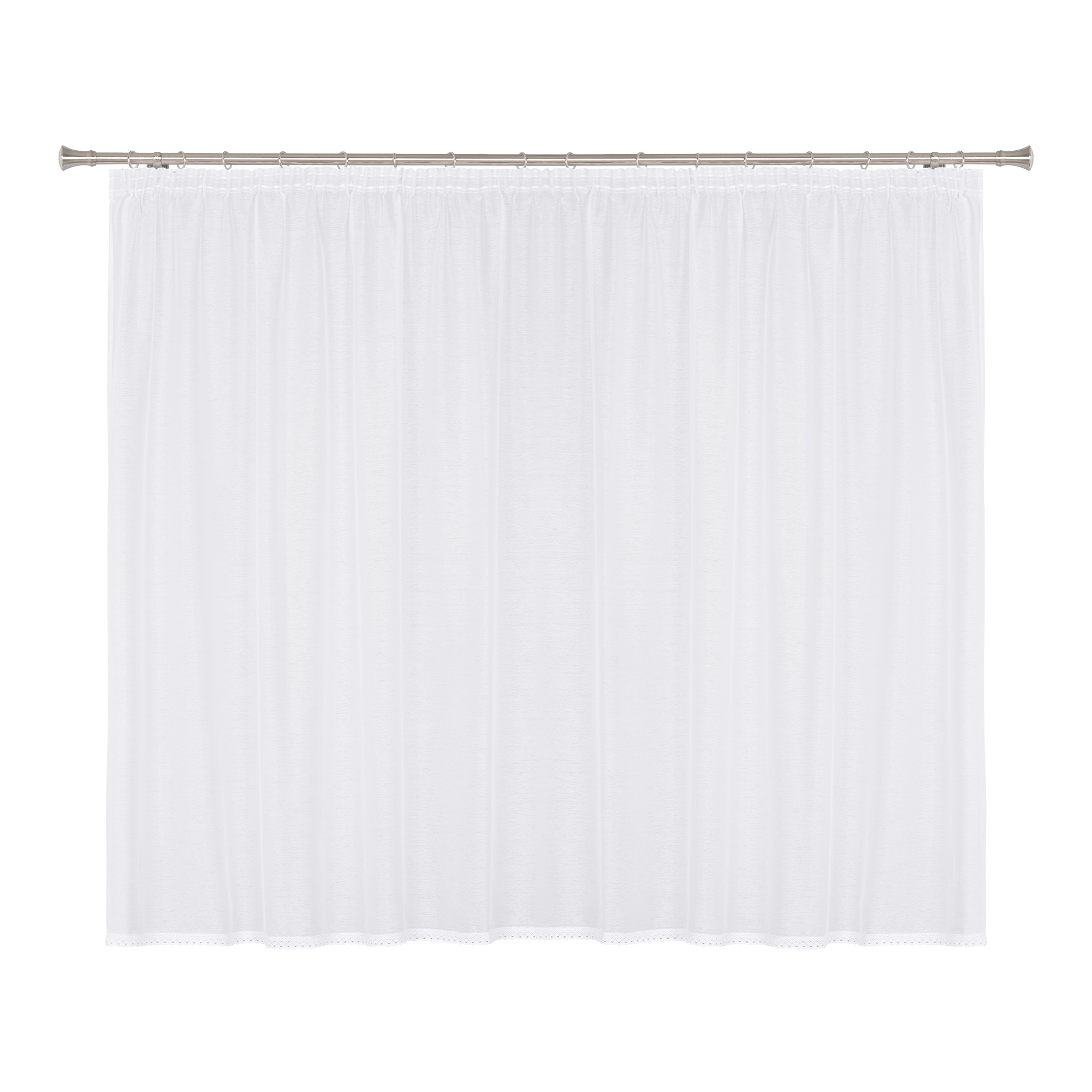 Firana z Koronką na Taśmie Marszczącej Biała Zigi 290x160 cm