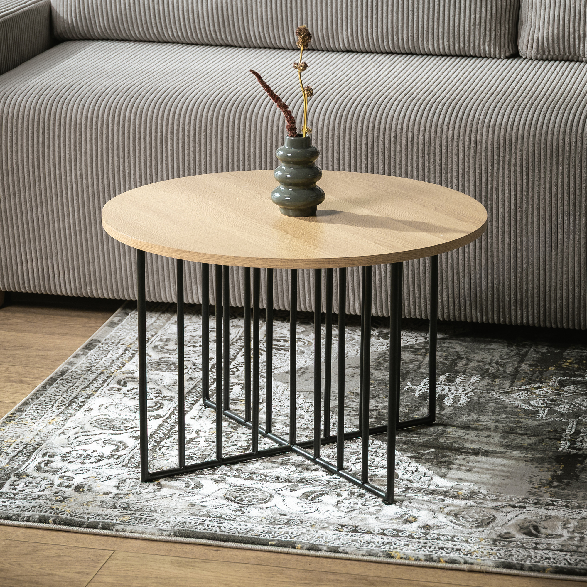 Stolik z Okrągłym Blatem Duetto Sonoma