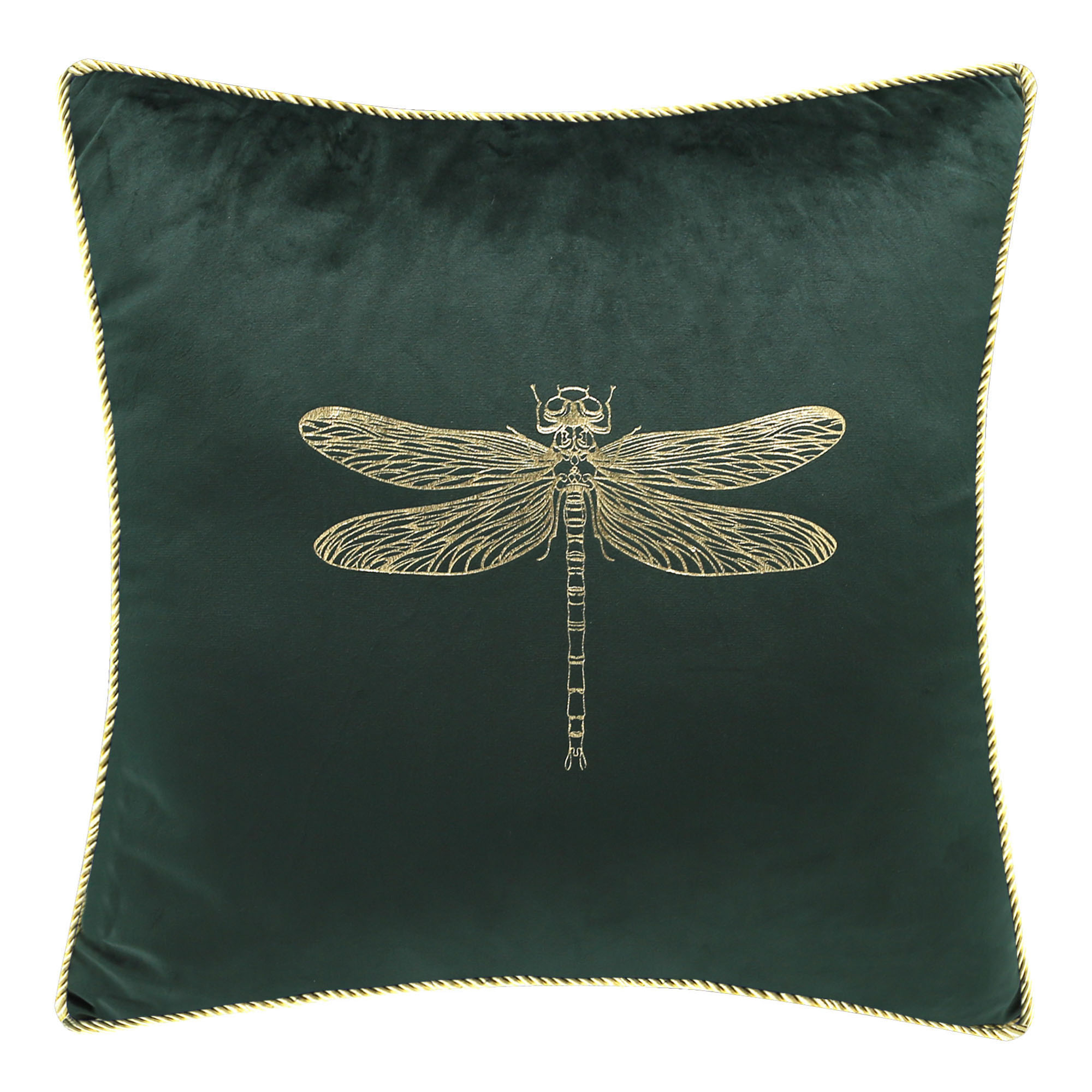 Poszewka Dekoracyjna Zielona z Ważką Aure 45x45 cm