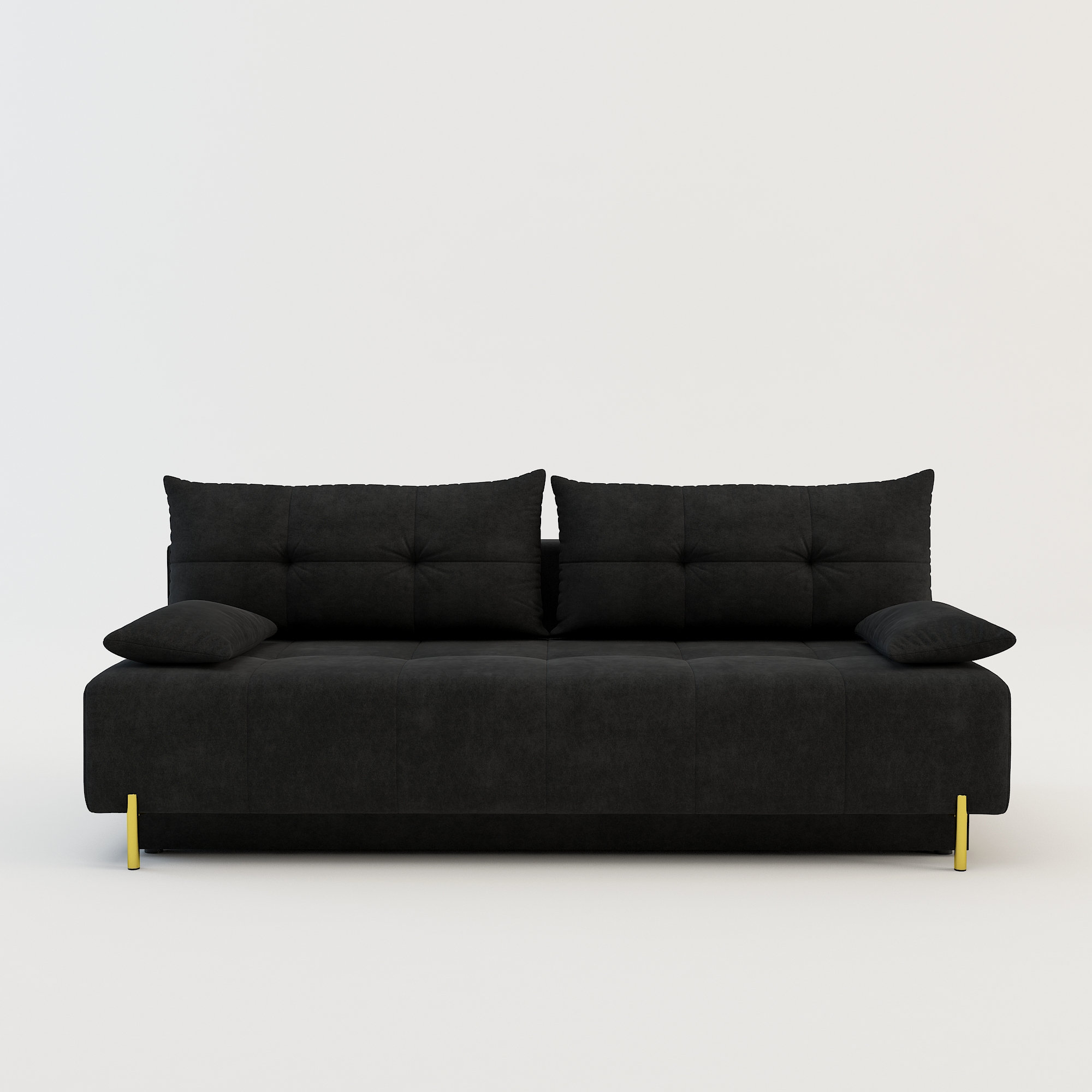 Sofa Rozkładana 3-osobowa Czarna Alfa