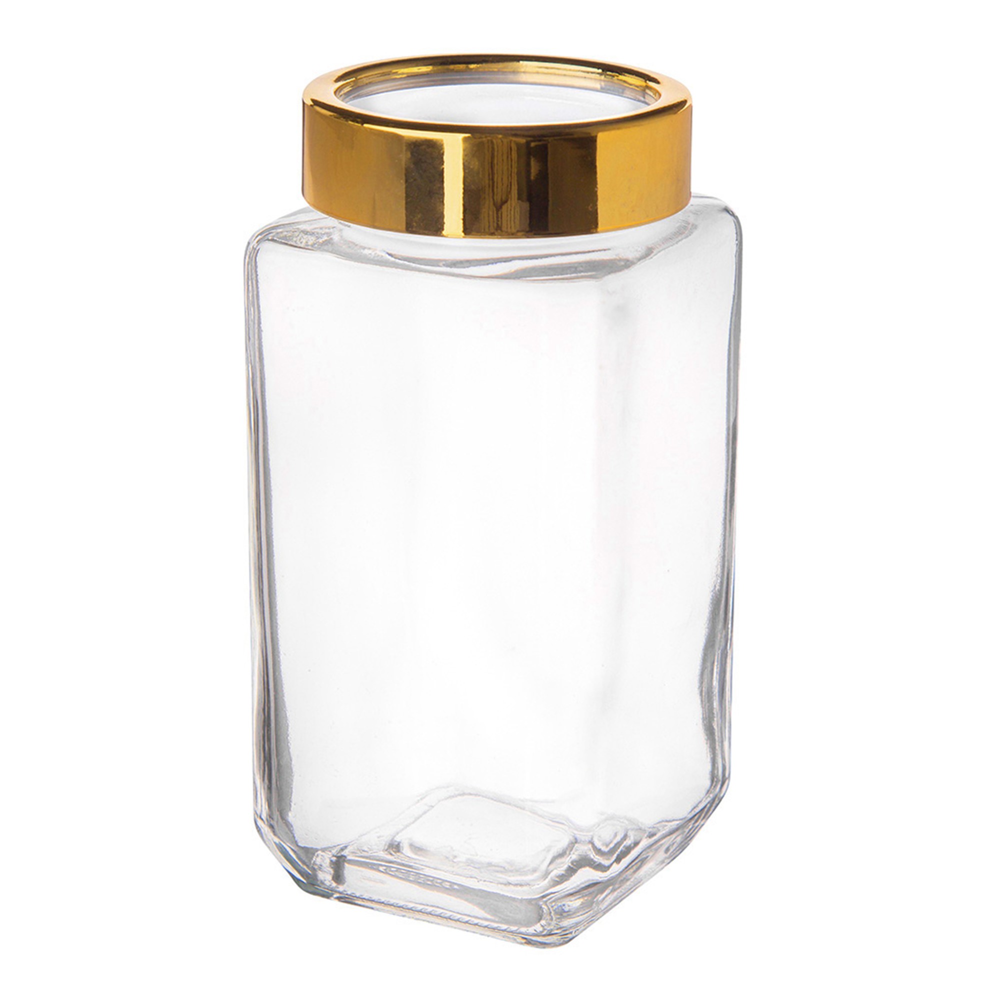 Szklany Pojemnik do Żywności ze Złotą Pokrywką 1l