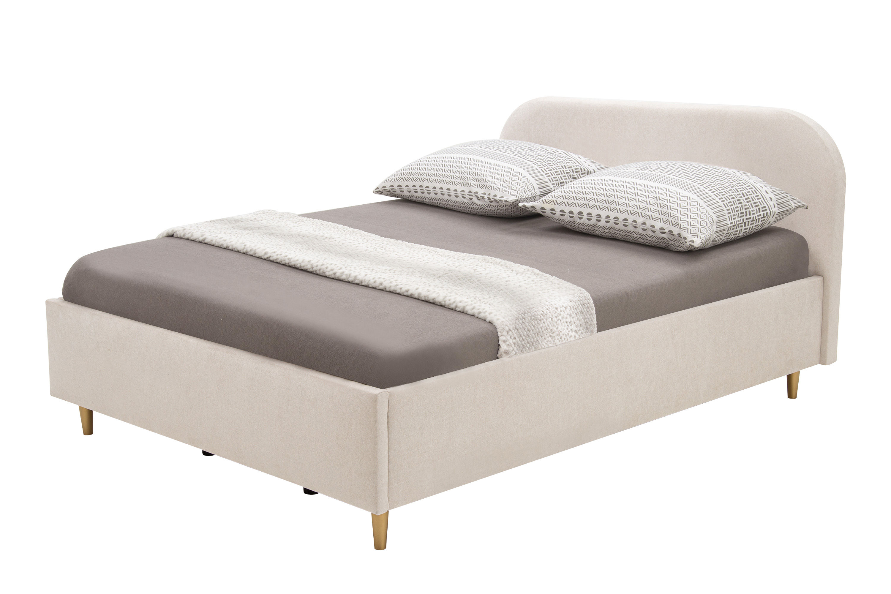 Łóżko Tapicerowane na Złotych Nogach Santadi 140x200 cm