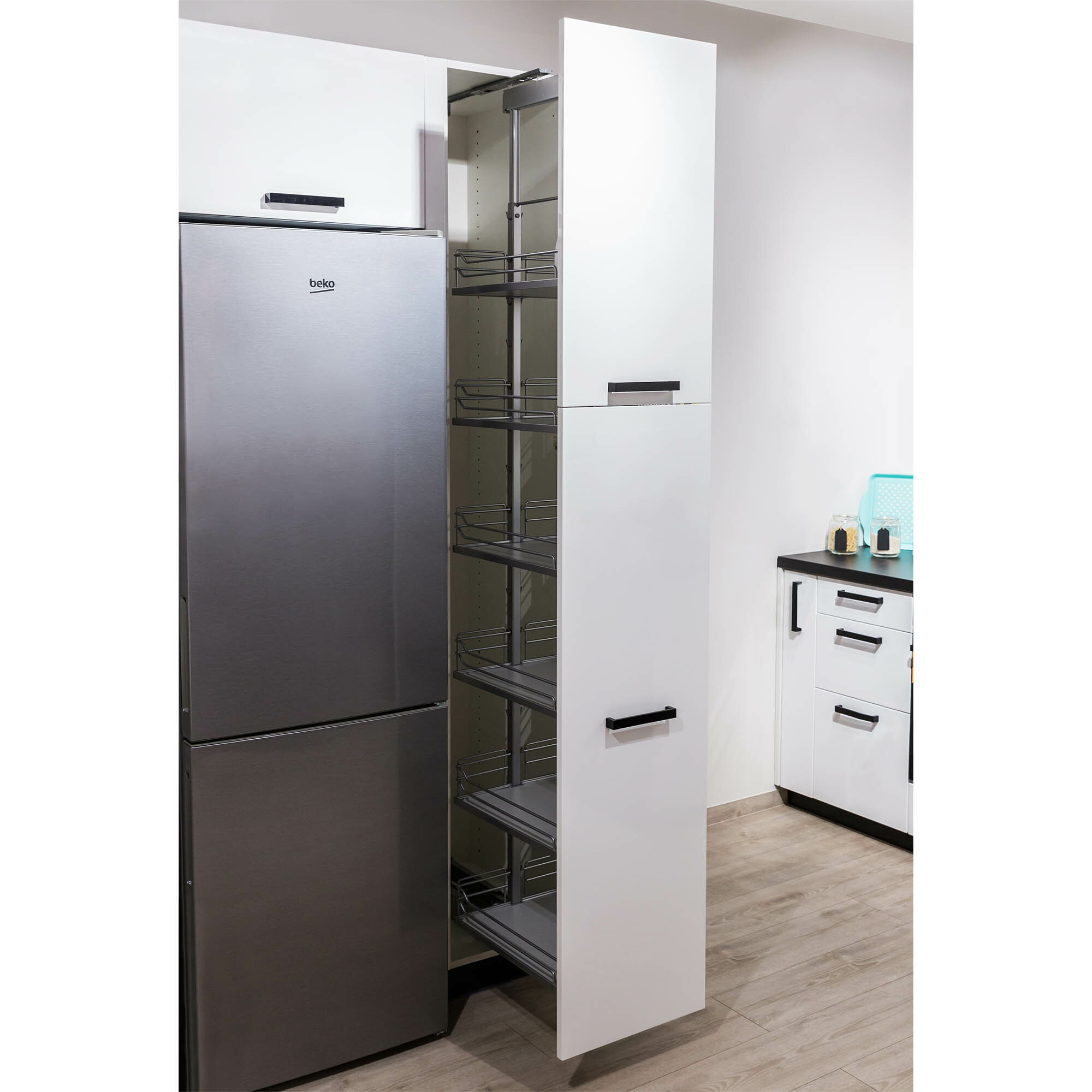 Cargo Wysokie do Szafki 40 cm, Front Wysuwny, Chrom