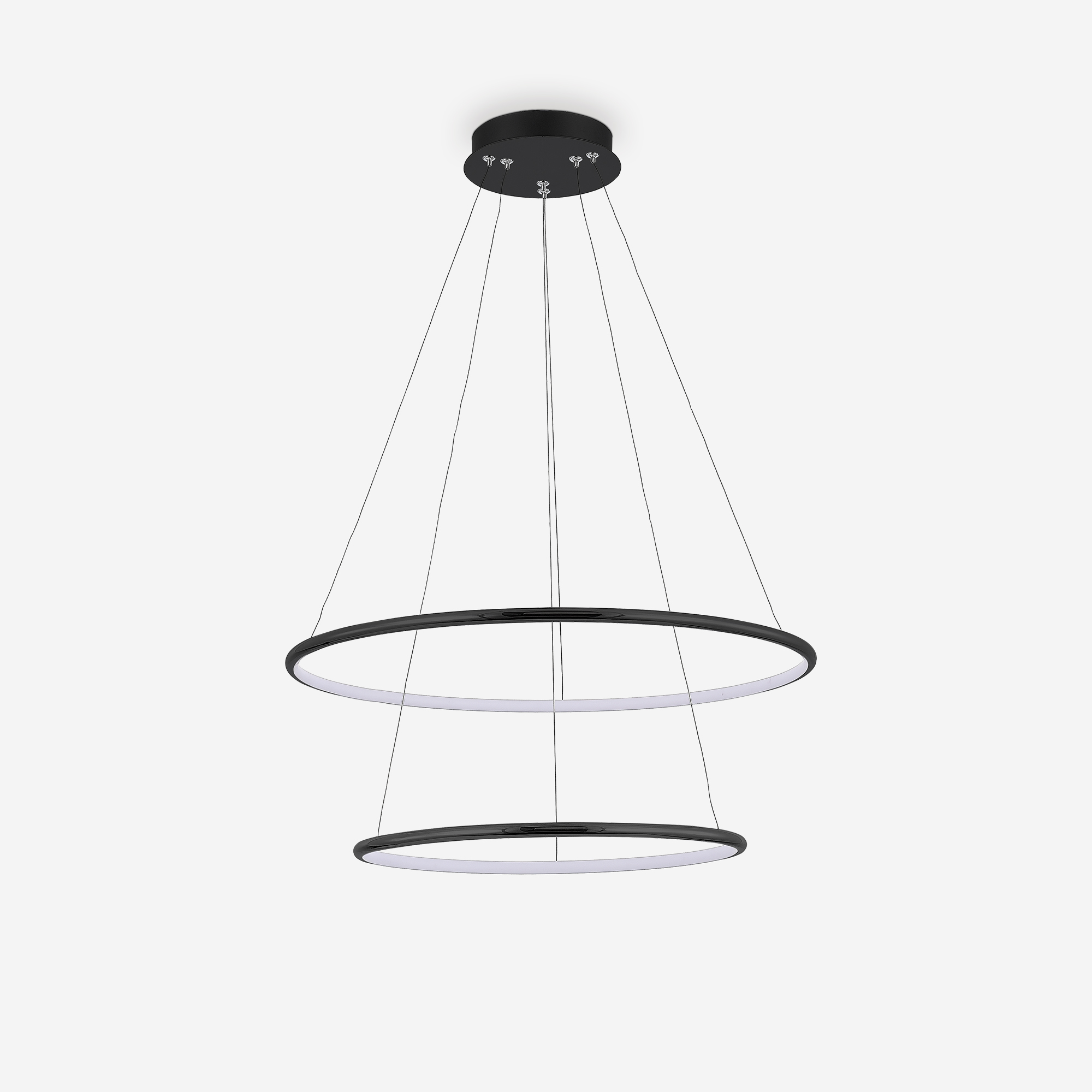 Lampa wisząca LED z pierścieniami czarna MARSEILLE