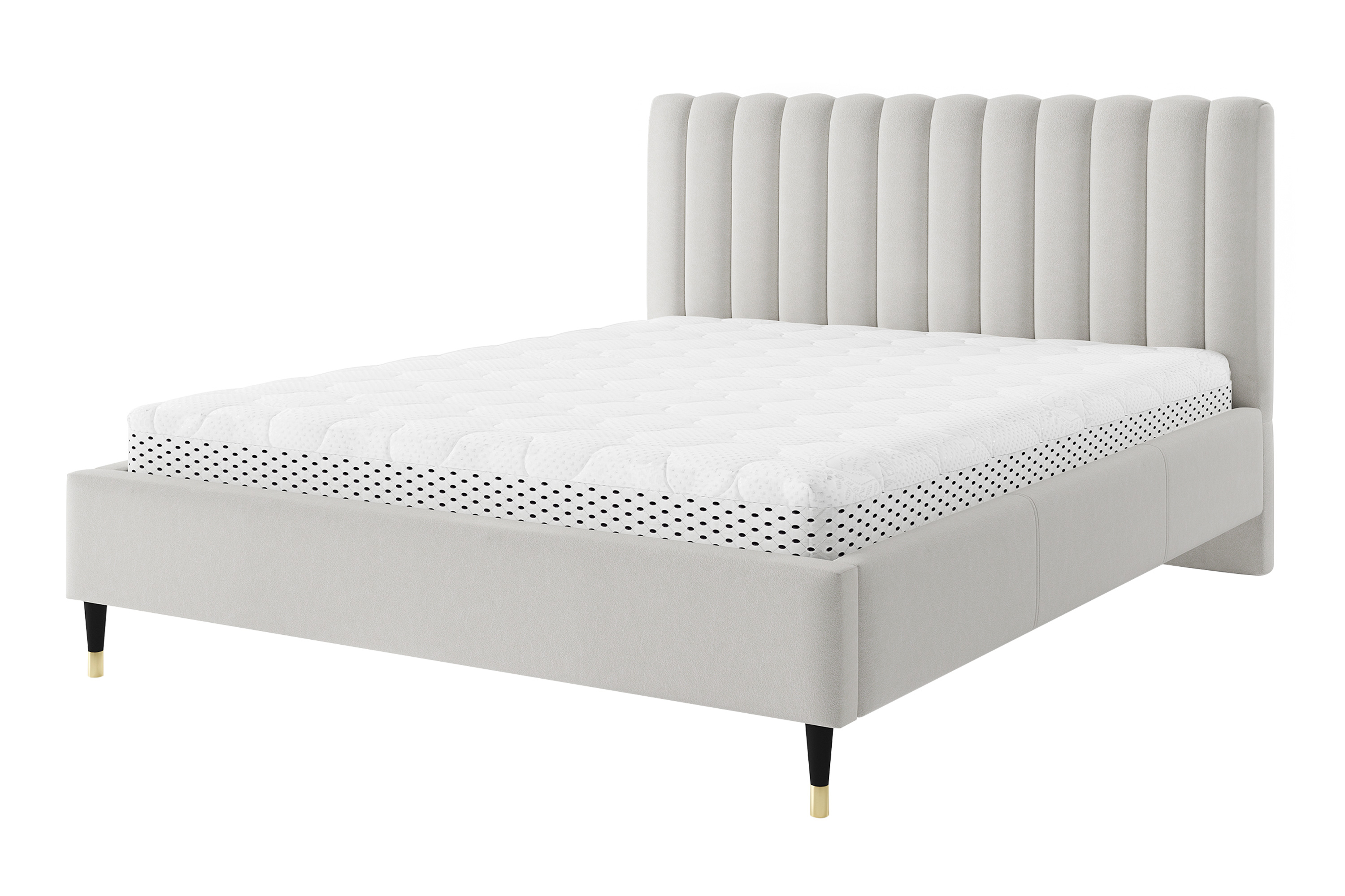 Łóżko Tapicerowane Jasnoszary Cando Full Łóżko 160x200 cm