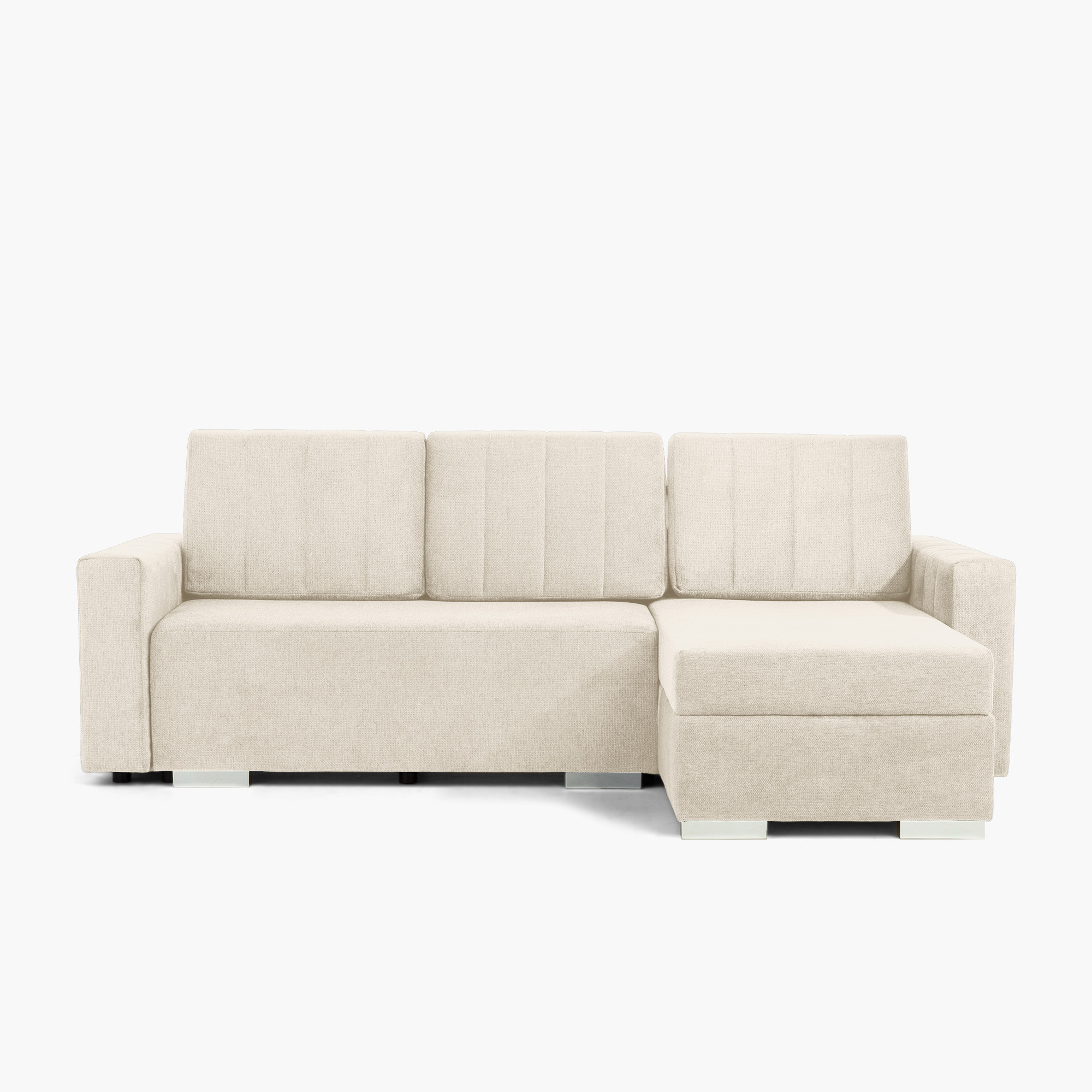 Narożnik rozkładany z 2 pojemnikami beżowy ALBI