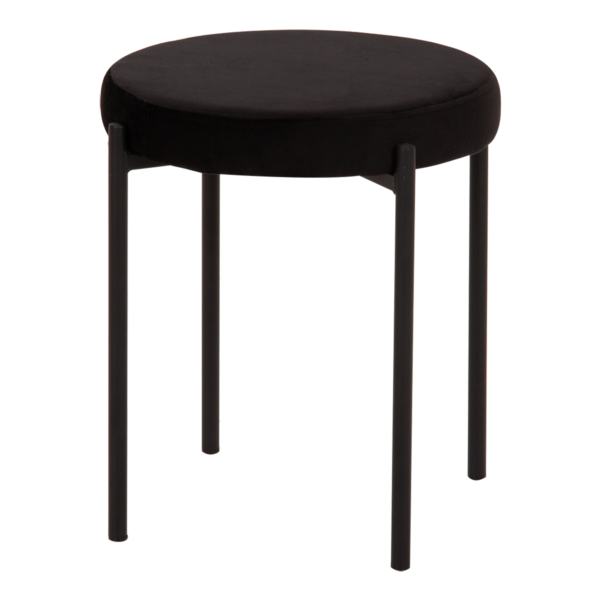 Taboret Welurowy Czarny Argino