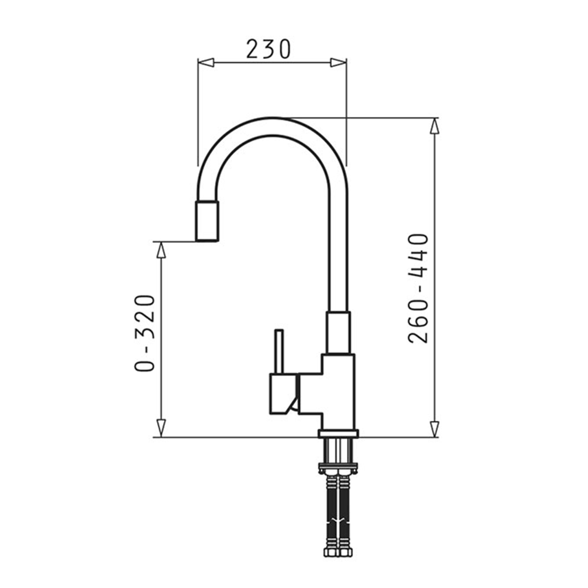 Hera ページ Bateria kuchenna z elastyczną wylewką czarno-srebrna HERA