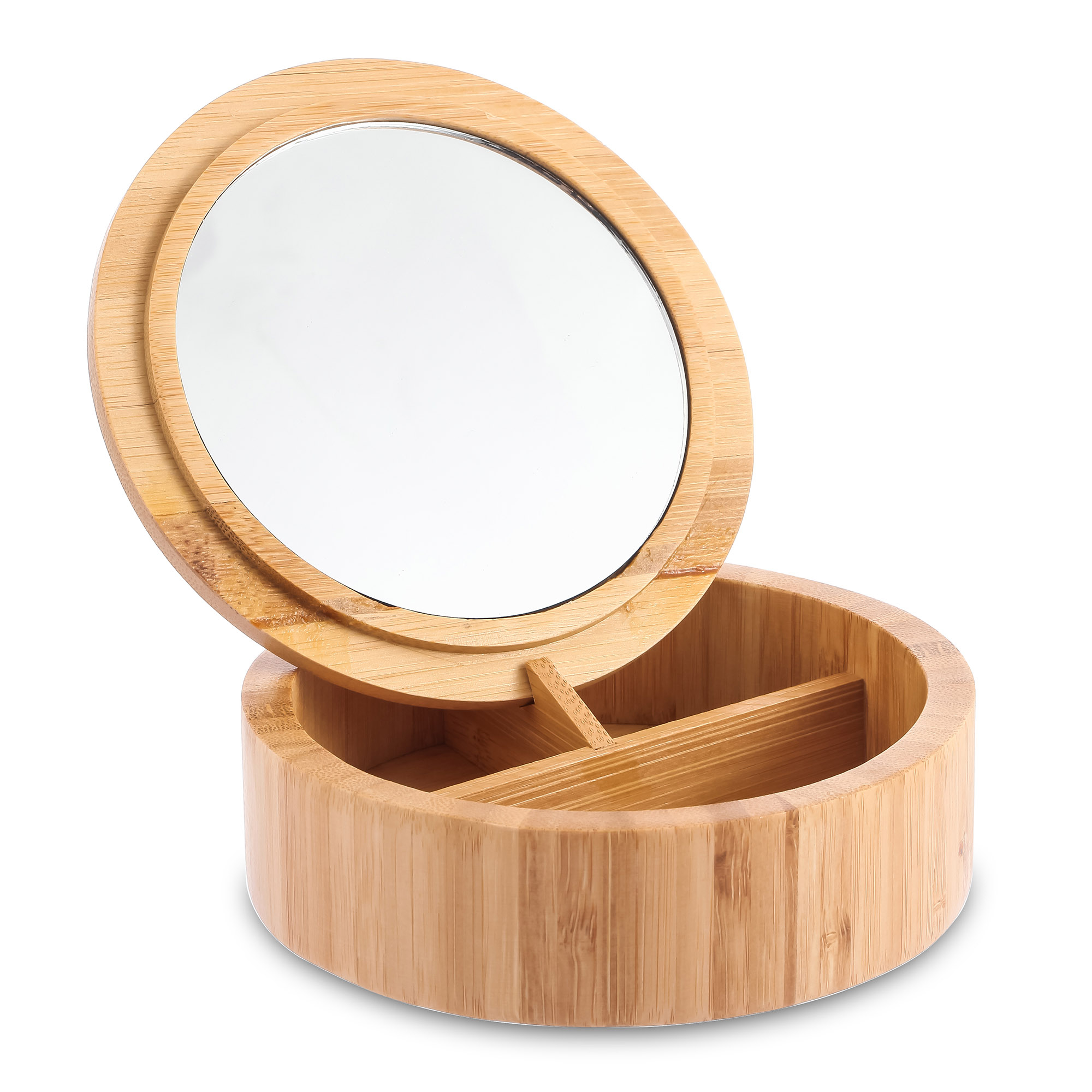 Bambusowe Pudełko Organizer z Lusterkiem