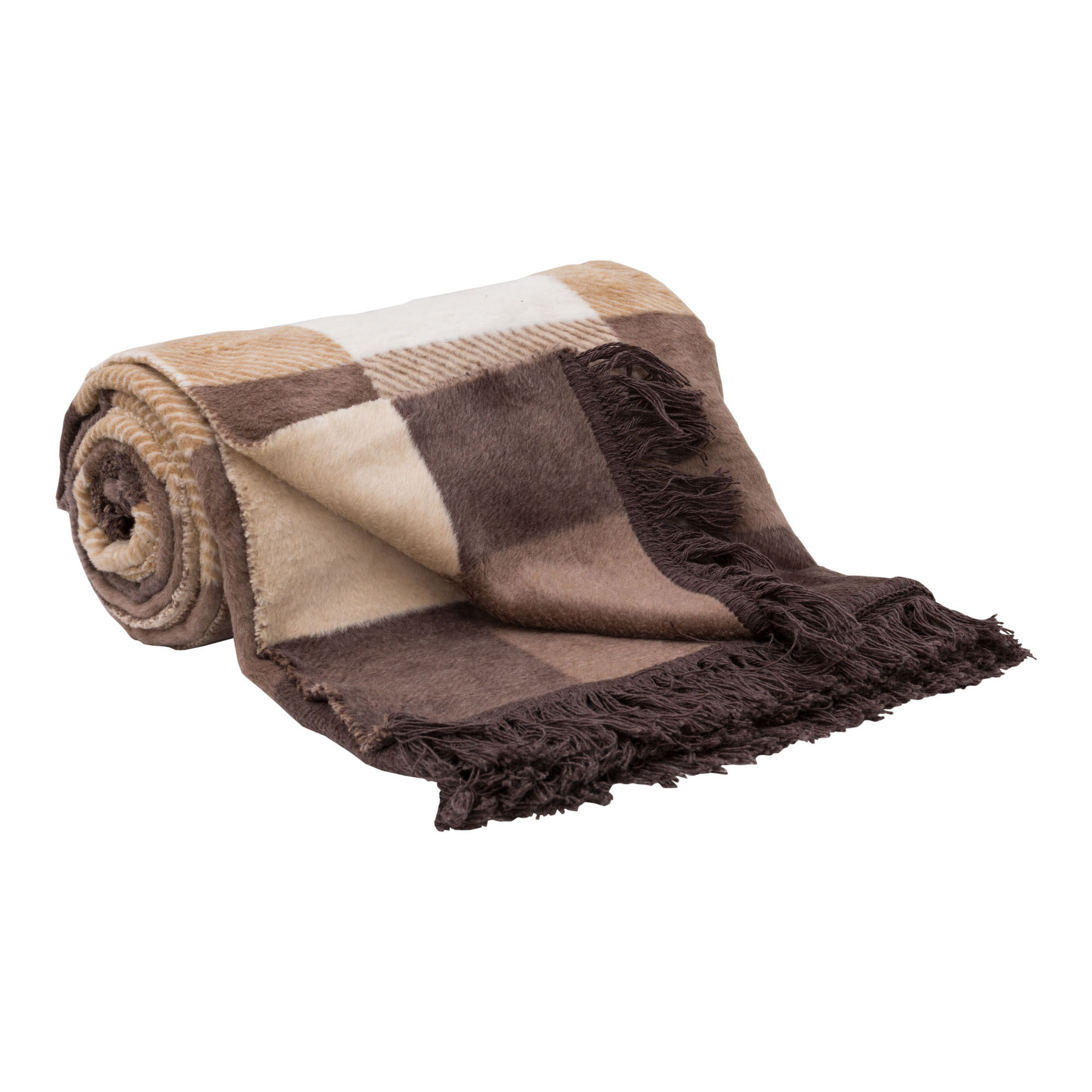 Koc Bawełniano-akrylowy w Kratę 150x200 cm